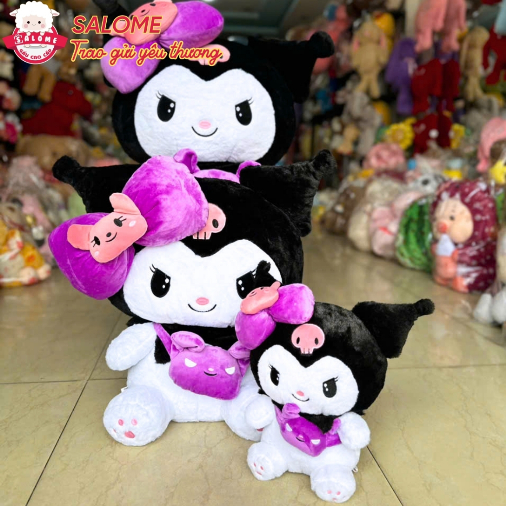 Gấu Bông Meludy - Kuromi đeo túi