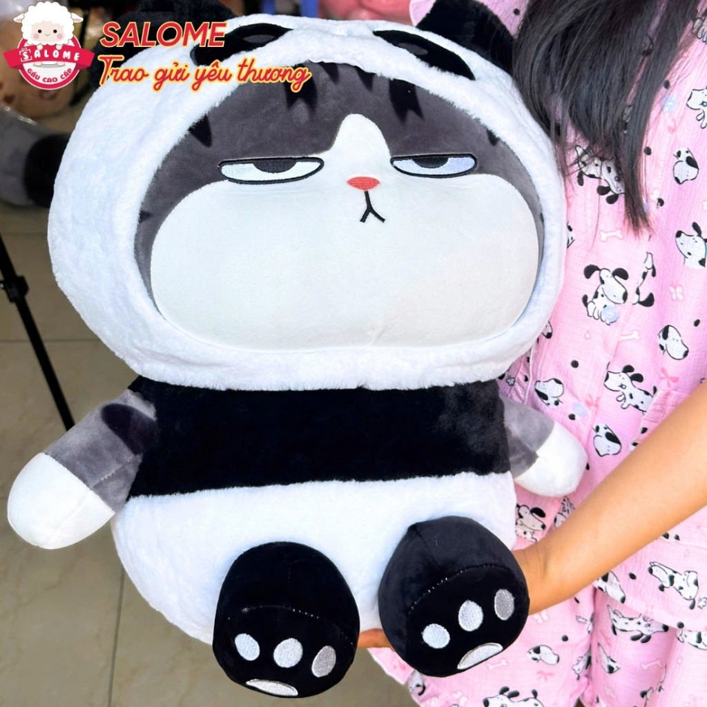 Gấu bông mèo hoàng thượng nón thú ngồi