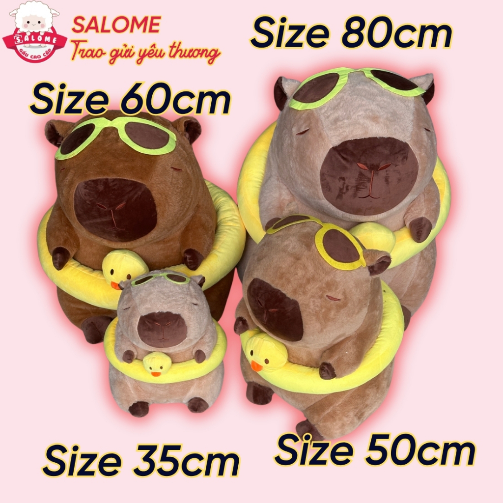 Gấu Bông Capybara  Đeo Phao Vịt