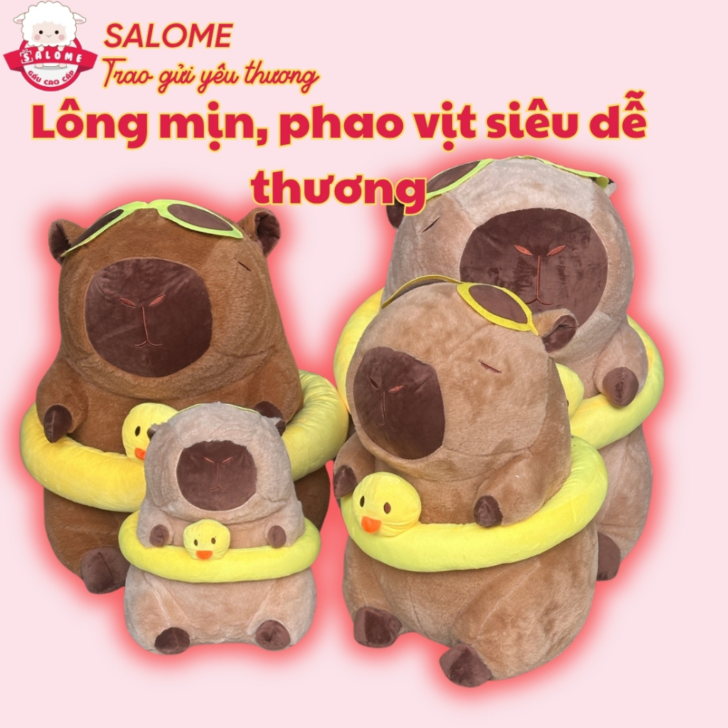 Gấu Bông Capybara  Đeo Phao Vịt