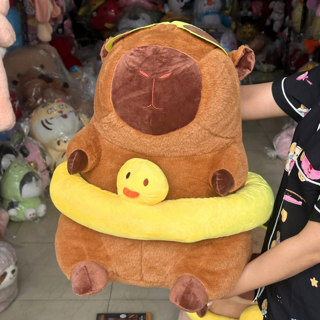 Gấu Bông Capybara  Đeo Phao Vịt
