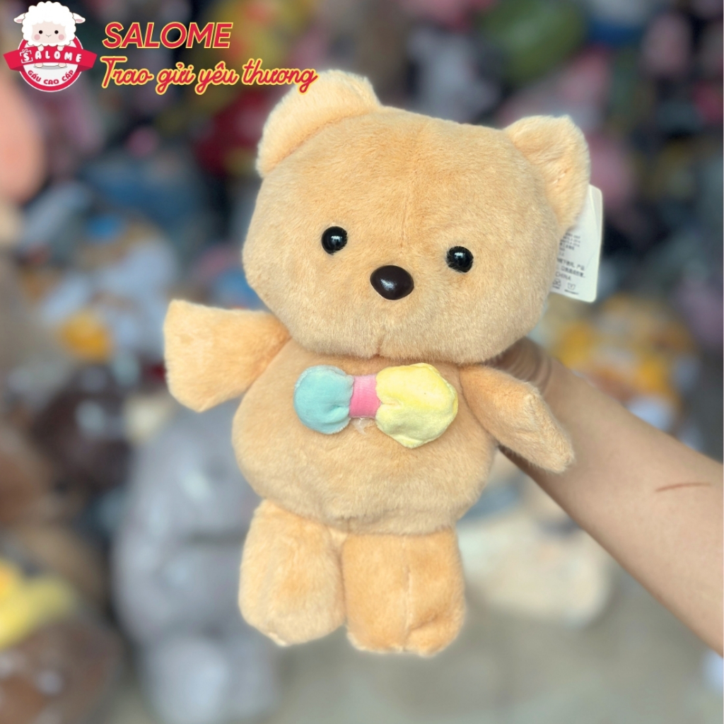 Gấu Bông Nhỏ Chó mèo đeo nơ dễ thương Size 22cm TPHCM SALOME thú bông mini Cho Bé Trai Bé Gái