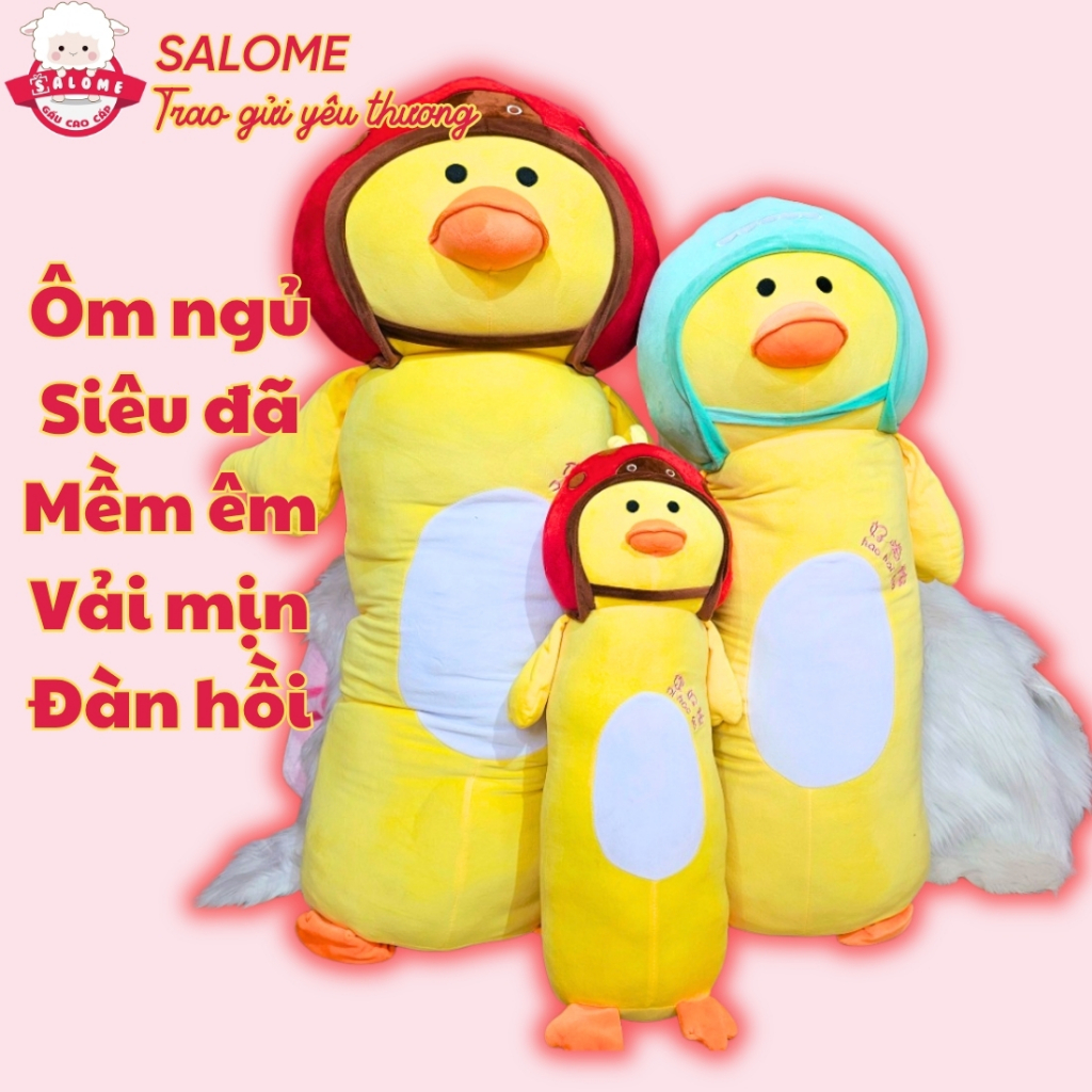 Gấu Bông Con Vịt Vàng Đội Mũ Bảo Hiểm