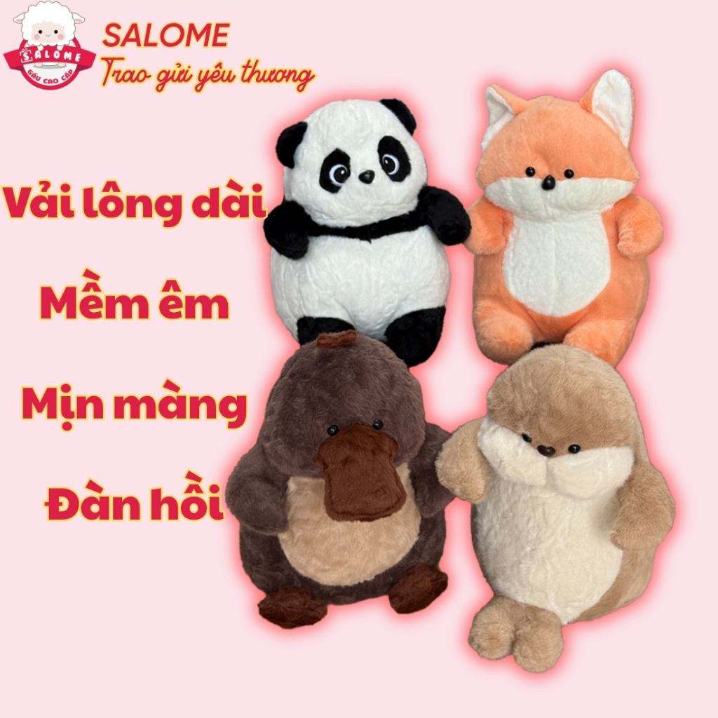 Gấu bông boboba thú mỏ vịt, gấu trúc, cáo, hải cẩu