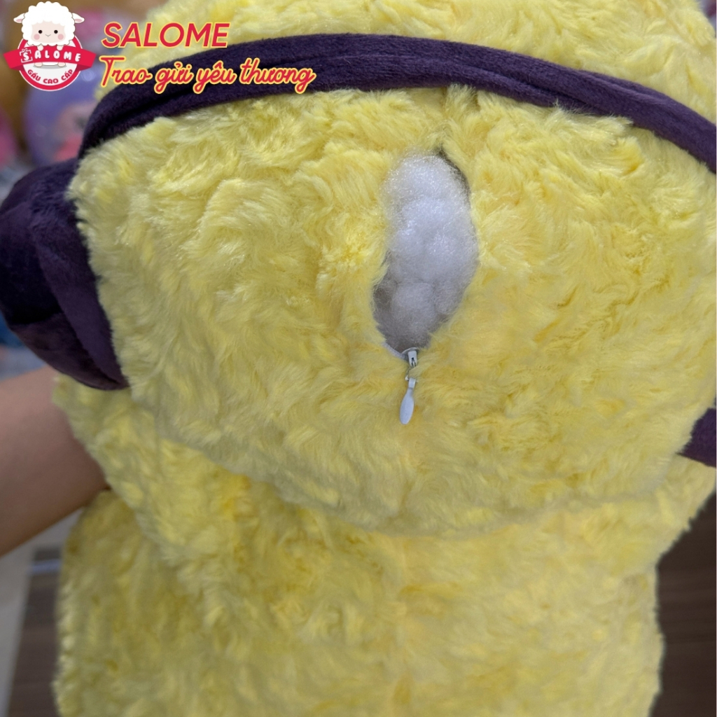 Gấu bông con gà vàng đeo tai nghe