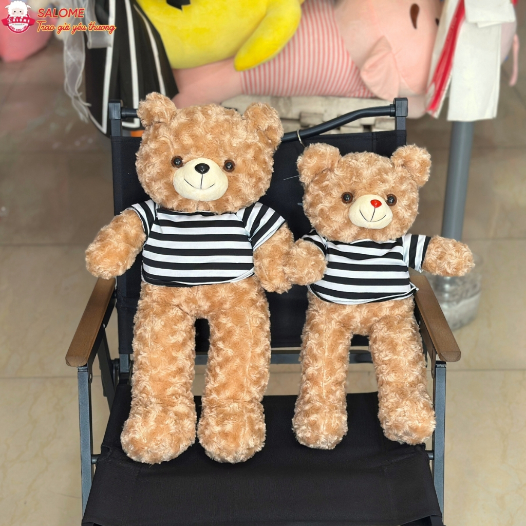 Gấu bông teddy xù mì áo thun, teddy mini nhỏ cho bé