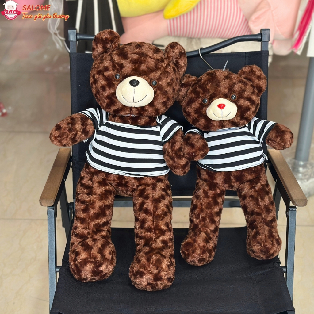 Gấu bông teddy xù mì áo thun, teddy mini nhỏ cho bé