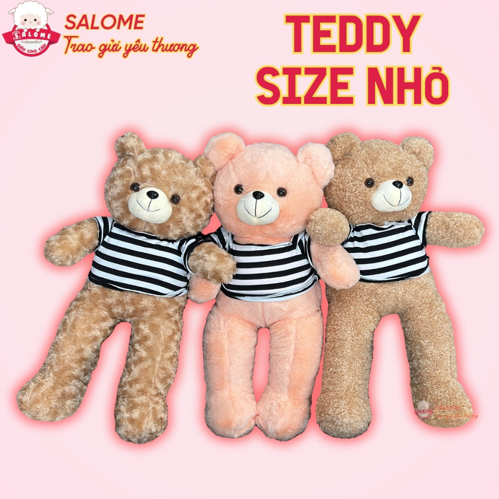 Gấu bông teddy xù mì áo thun, teddy mini nhỏ cho bé