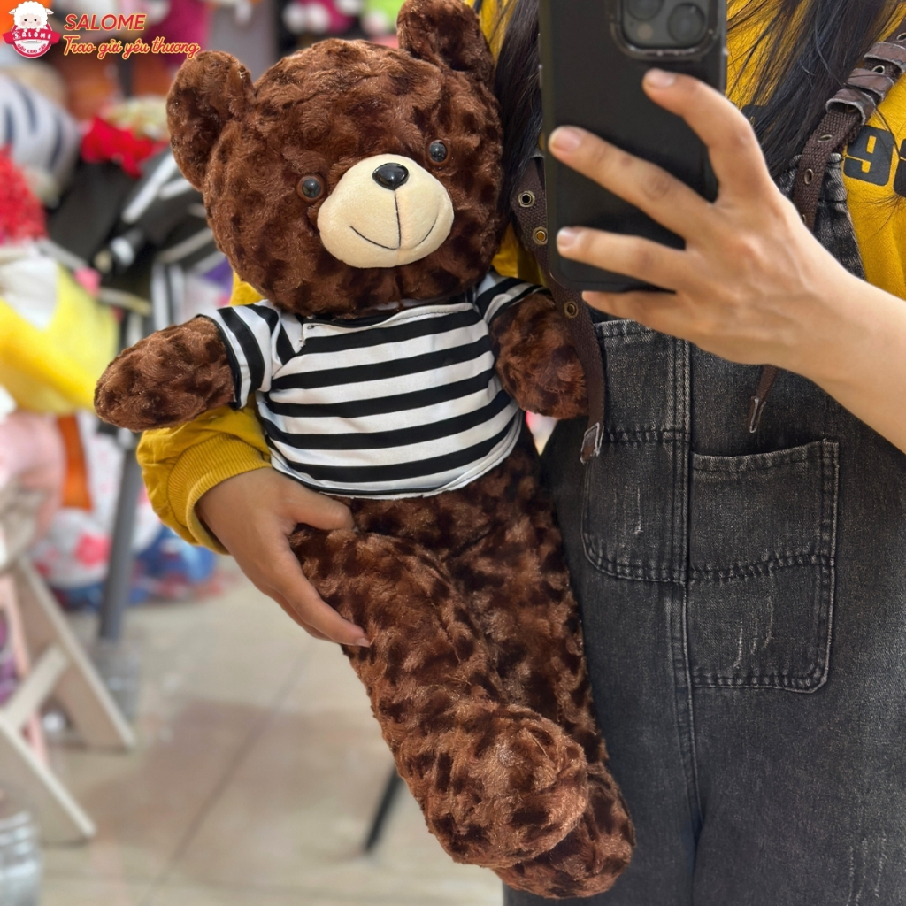 Gấu bông teddy xù mì áo thun, teddy mini nhỏ cho bé