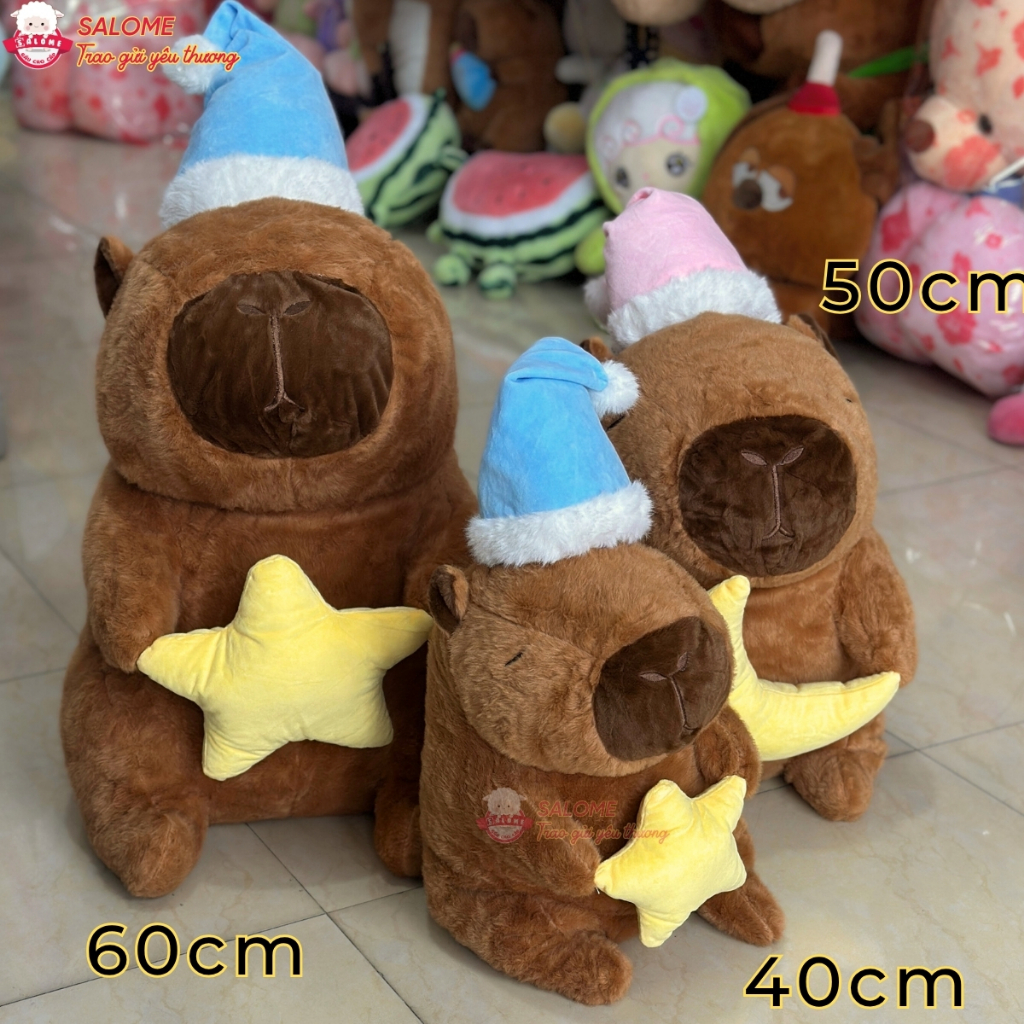 Gấu bông capybara ôm trăng sao