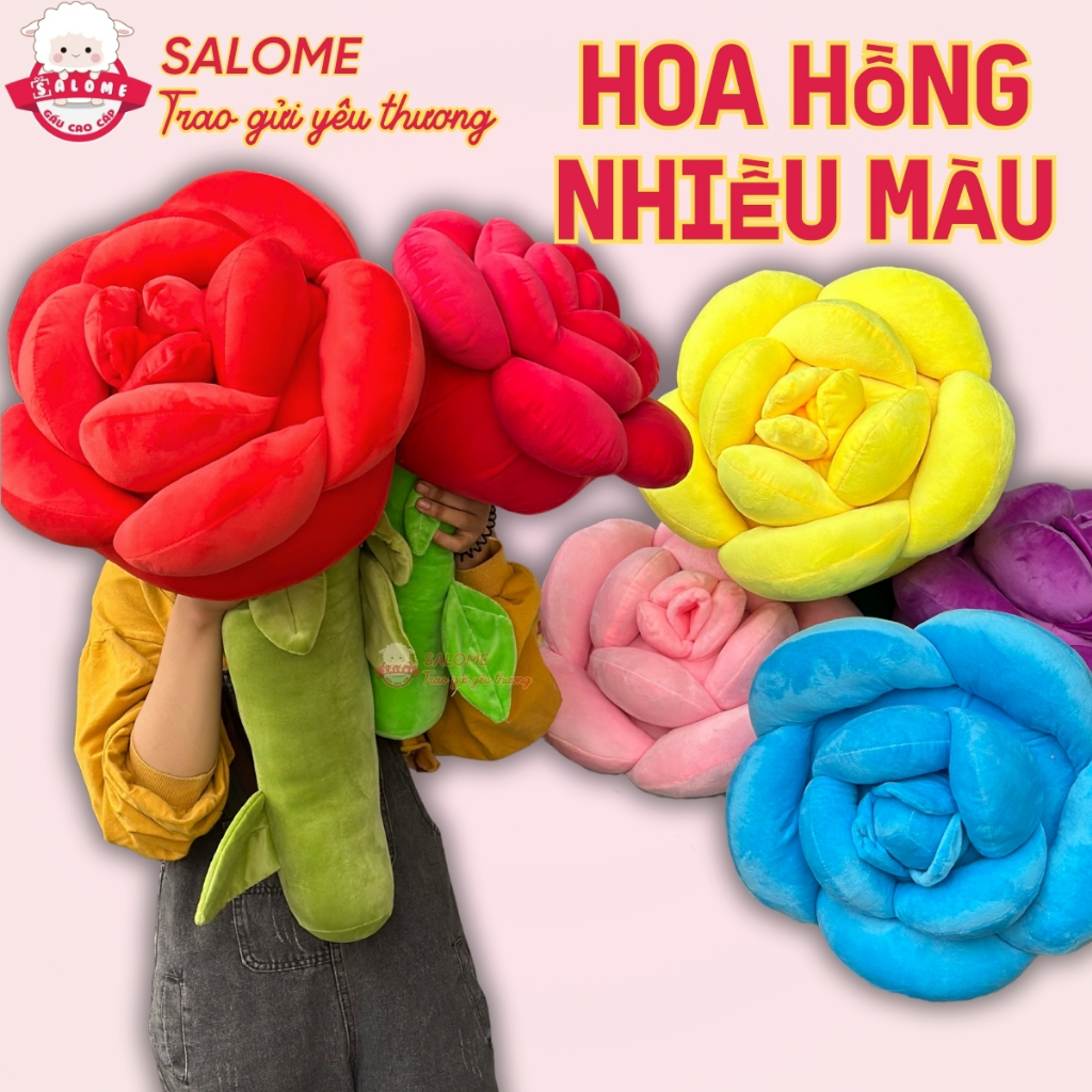 Gấu bông hoa hồng nhiều màu