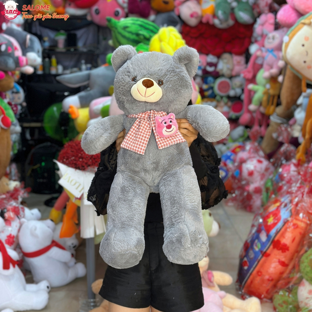 Gấu bông teddy quàng khăn
