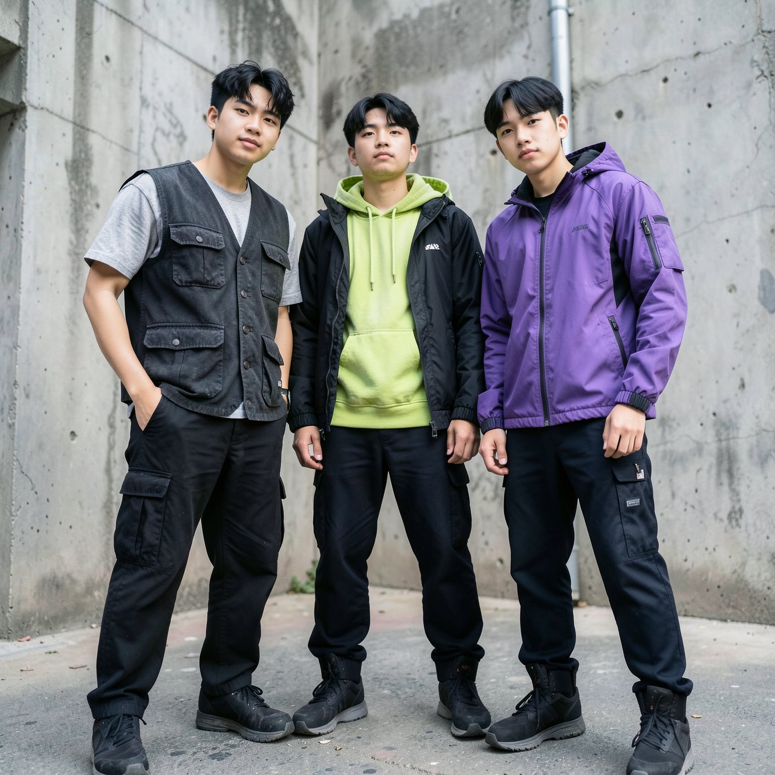 Bảng Màu Ink, Lime và Purple: Phối Đồ Techwear Gen Z Không Bị Rối