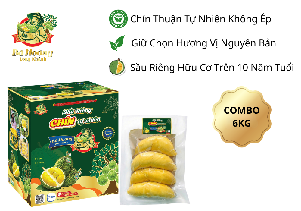 Sầu riêng chín tự nhiên combo 6kg