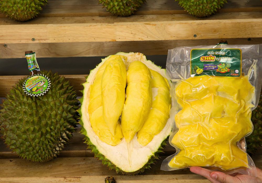 Sầu riêng Bà Hoàng Long Khánh, tách múi, làm lạnh sâu, bảo quản lâu dài phù hợp cho người bệnh tiểu đường dùng dần