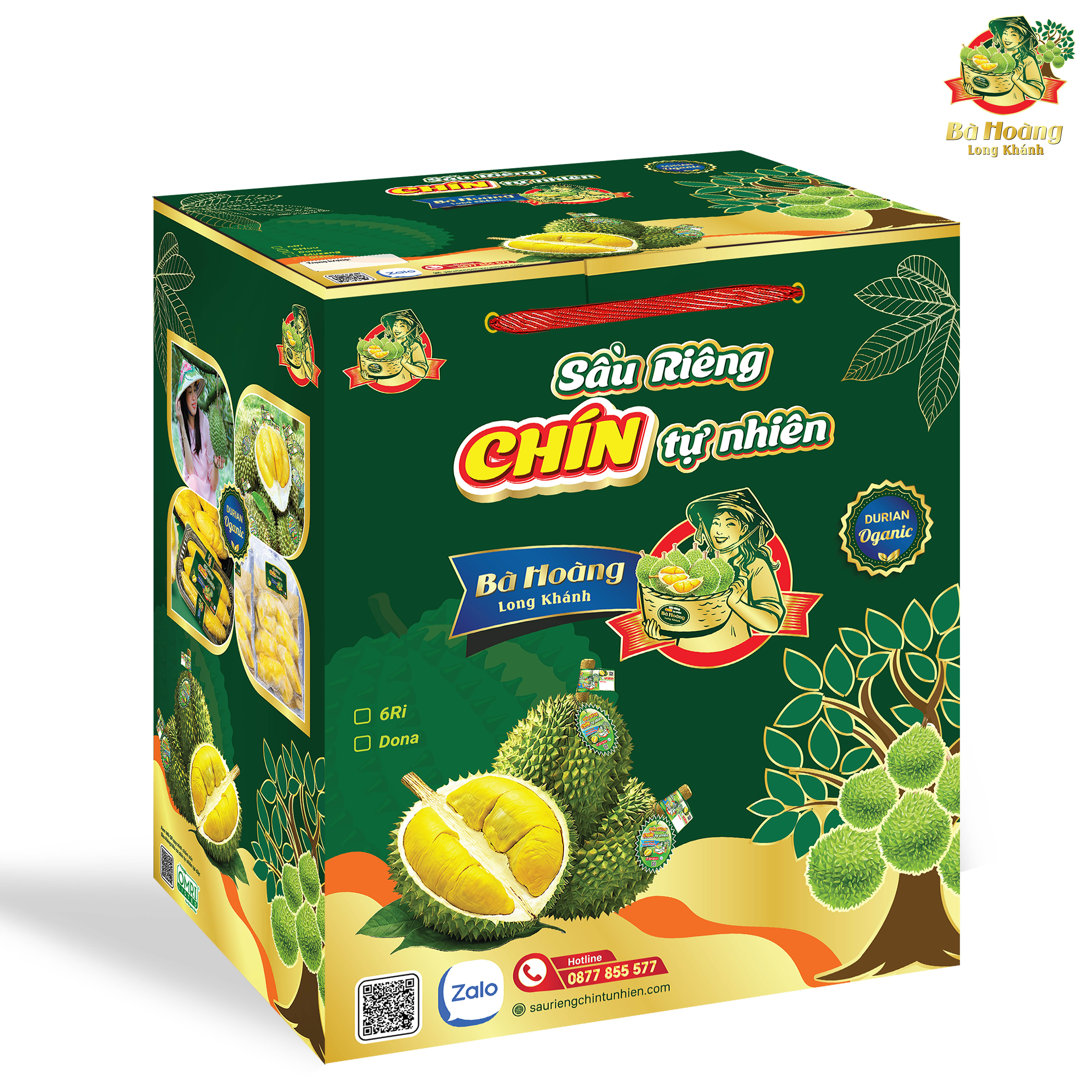 Cơm Sầu Riêng HỮU CƠ Chín Tự Nhiên l Bà Hoàng Long Khánh (Combo thùng 5kg - Tặng ngay 1kg)
