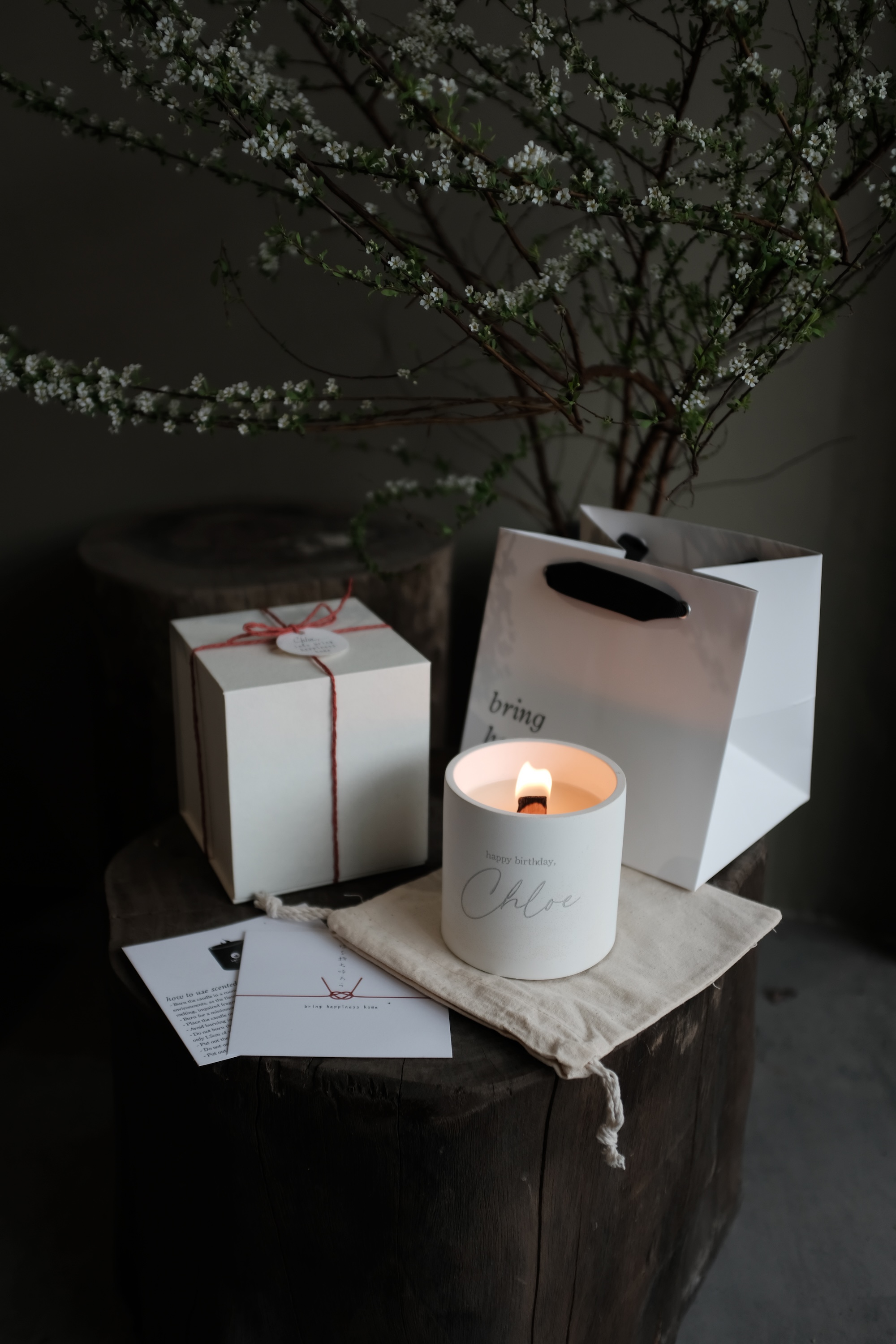 Nến thơm khắc tên Shiro 290ml - Shiro candle name engraved