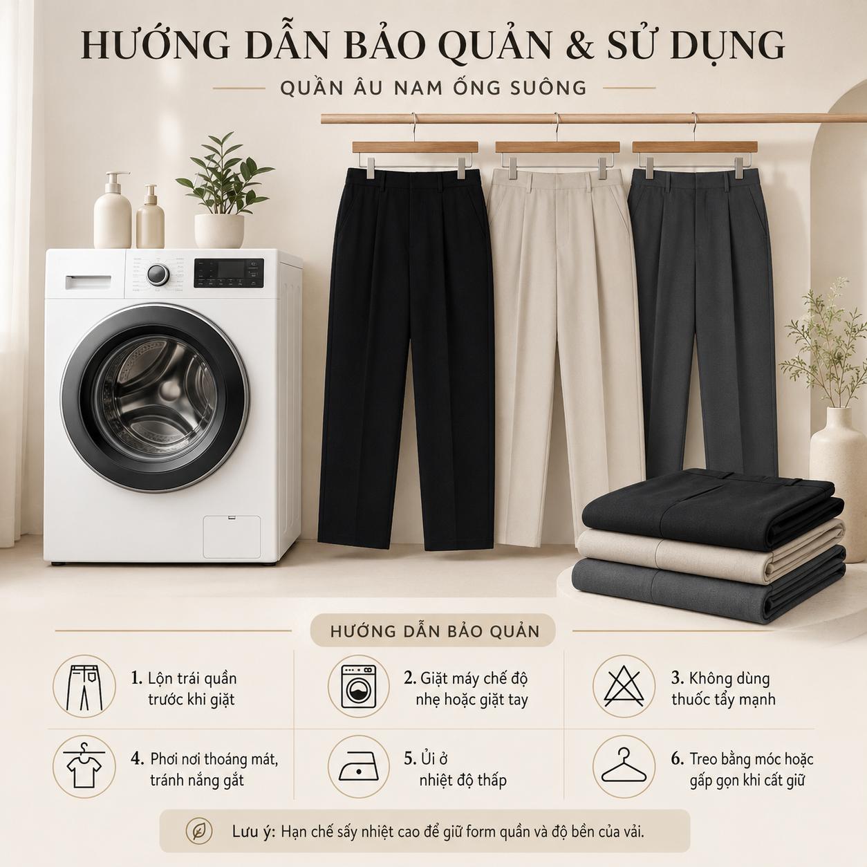 Quần tây ống rộng HK1970, Quần âu cạp điều chỉnh Sidetab, quần âu ống suông phong cách Hàn Quốc Q140