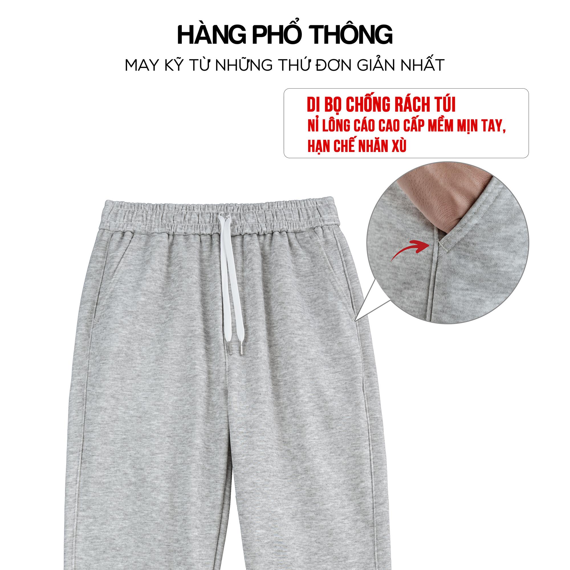 Quần Nỉ Nam Nỉ Lông Cáo 400GSM Không Nhăn Xù, Mềm Mượt Quần Joger Nỉ Ống Côn Phong Cách Thể Thao Q226