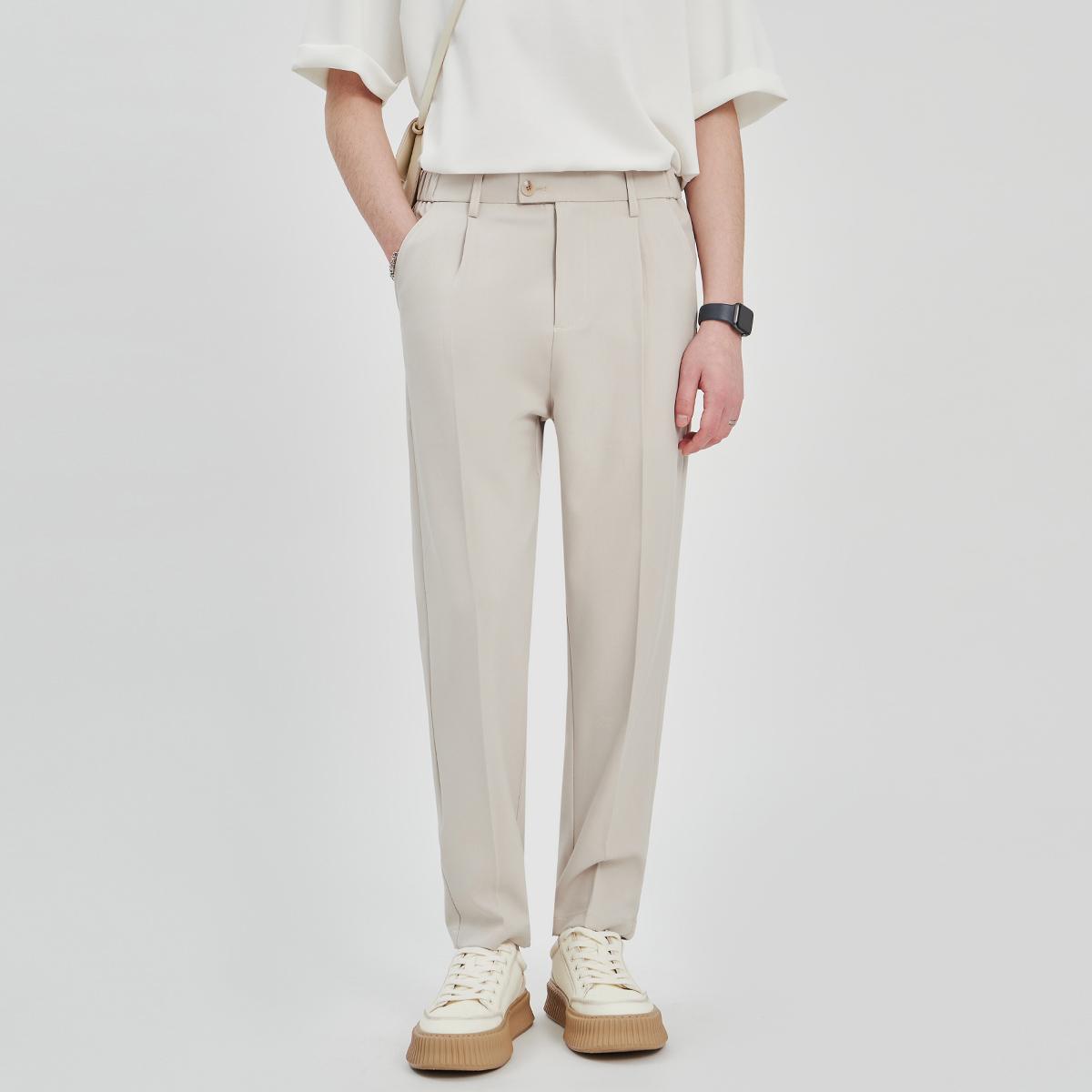 Quần âu nam, Quần tây nam HK1970 dáng baggy ống côn vải cotton co dãn nhẹ màu đen, kaki Q191 Menswear Pants Ong Có Túi quana  unam