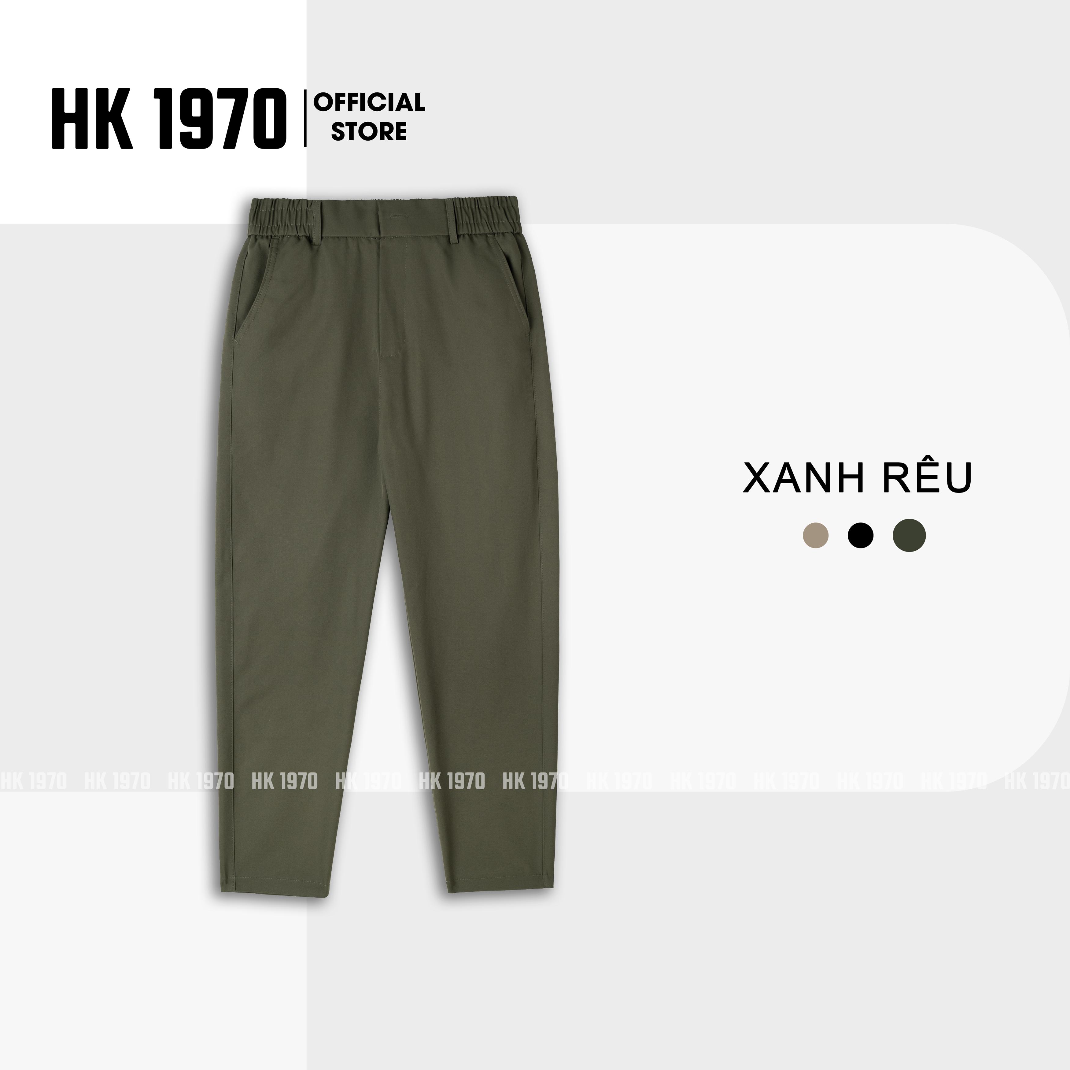 Quần Kaki Nam Eo Chun Sườn Ống Côn Vải Kaki 280GSM Kẻ Ô 280GSM Không Nhăn Xù Bai Nhão, Vải Siêu Bền Phong Cách Vintage Q228