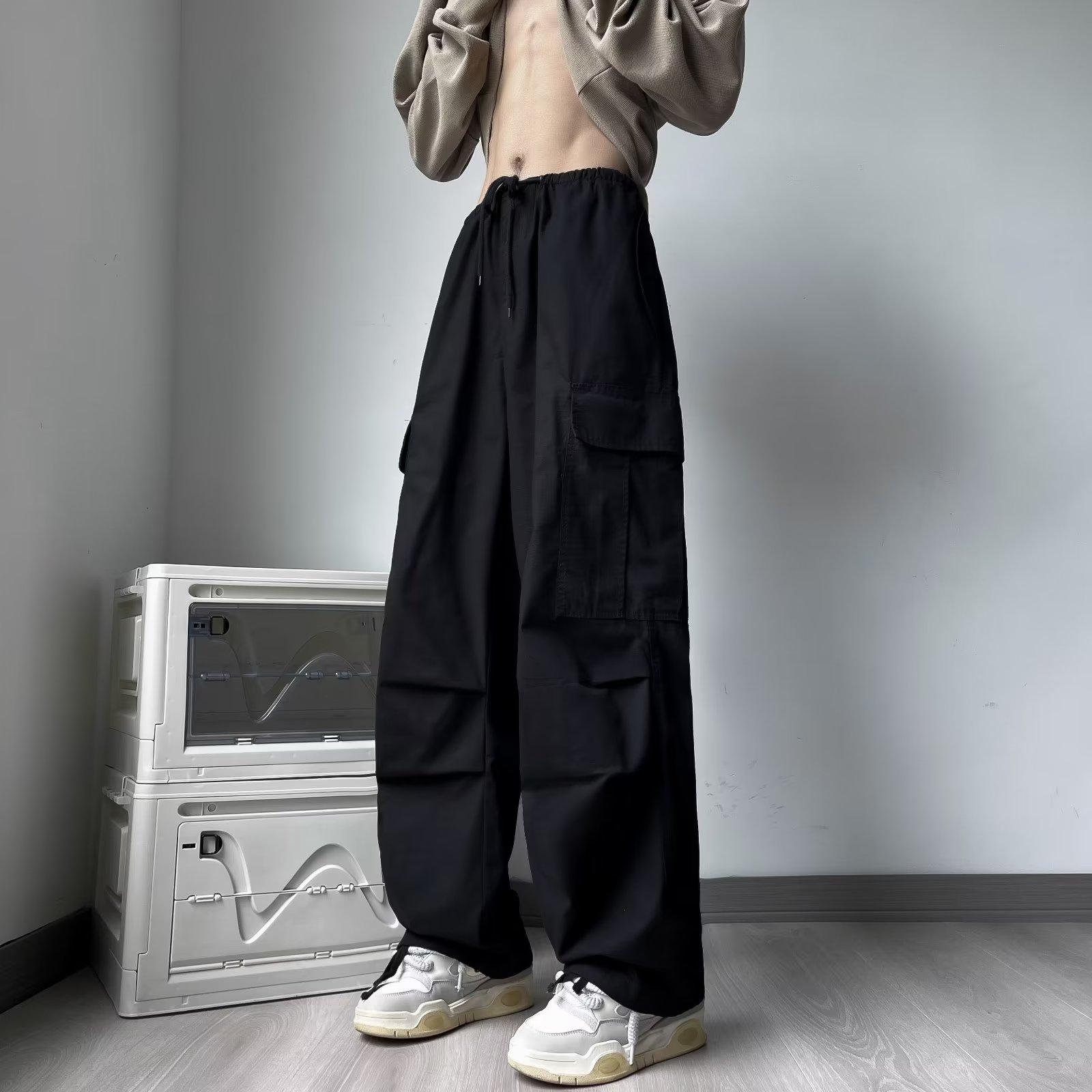 Quần Ống Rộng Túi Hộp 2 Túi Nam Nữ Có Dây Rút Unisex, Quần Túi Hộp Vải Gió Phong Cách Hiphop Đường Phố Q331 Menswear Pants