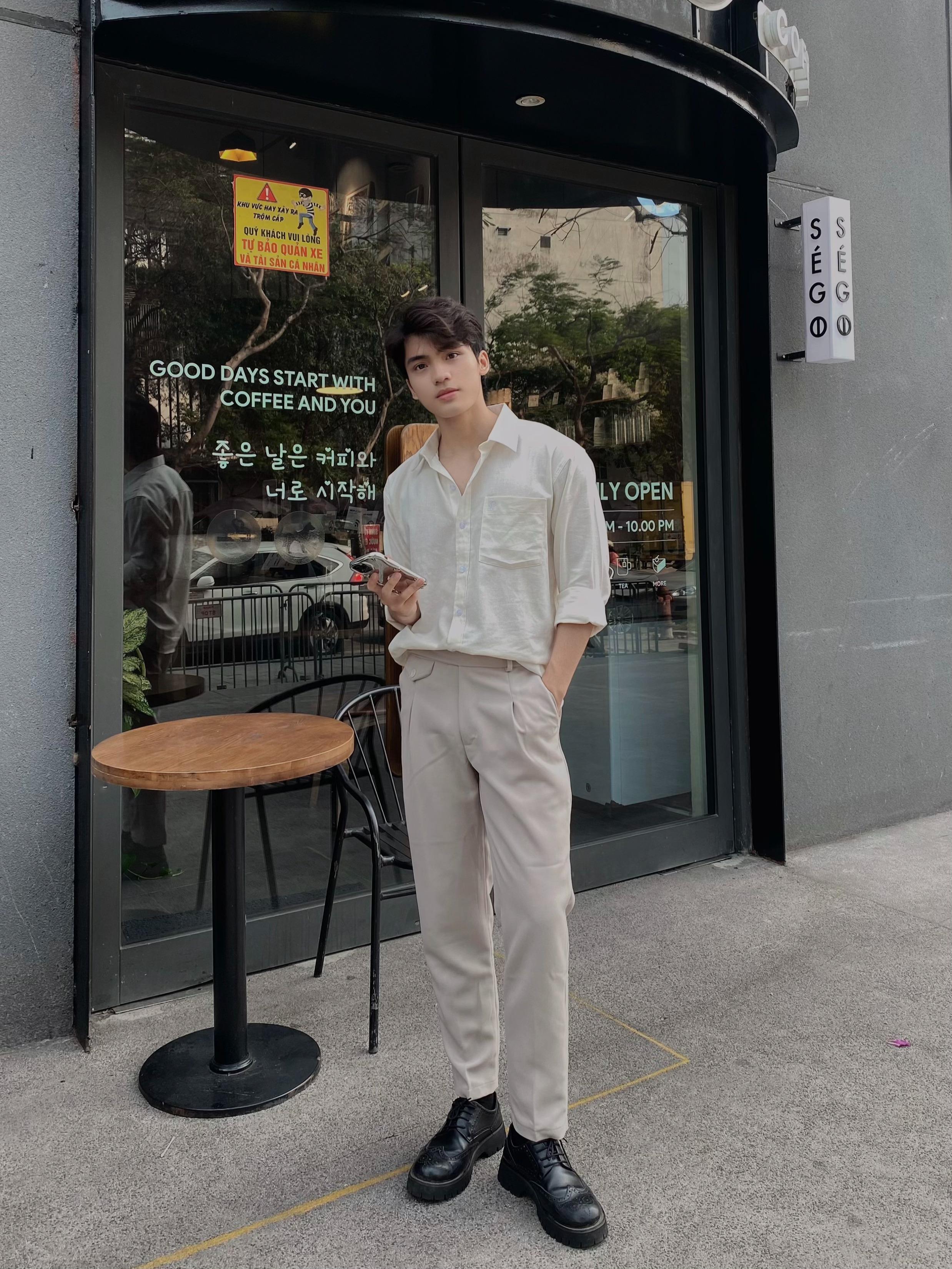 Quần âu nam , Quần tây nam vải tuyết mưa hàn quốc ống côn dáng ôm Q101 Menswear Pants Ong Có Túi Trắng Đen  quần  âu