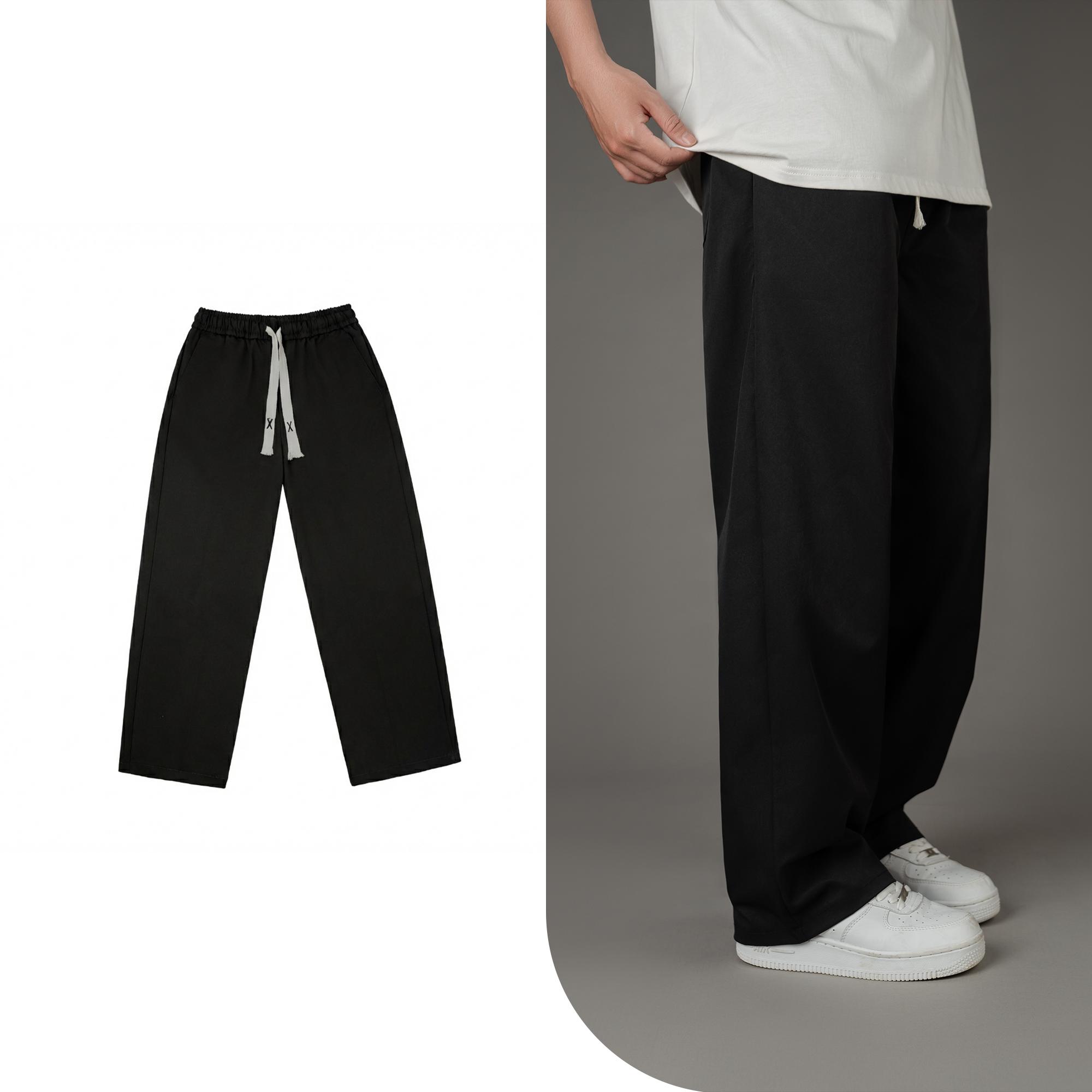 Quần KaKi Ống Rộng Dáng Suông Quần Vải Kaki Mềm 280GSM Nam Nữ Phong Cách Đường Phố Đơn Giản Q230