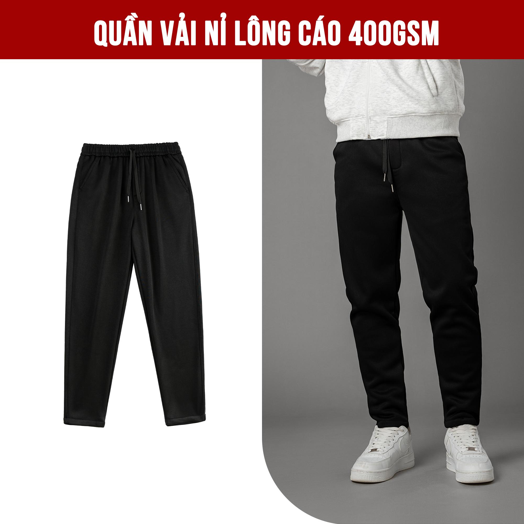 Quần Nỉ Nam Nỉ Lông Cáo 400GSM Không Nhăn Xù, Mềm Mượt Quần Joger Nỉ Ống Côn Phong Cách Thể Thao Q226
