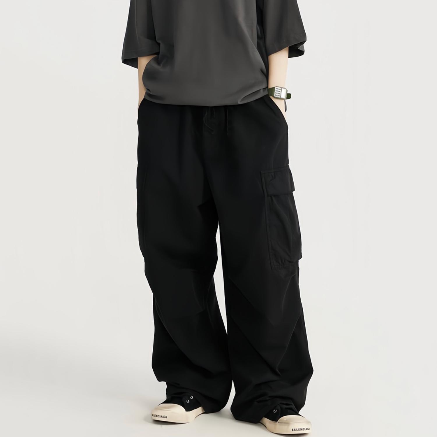 Quần Ống Rộng Túi Hộp 2 Túi Nam Nữ Có Dây Rút Unisex, Quần Túi Hộp Vải Gió Phong Cách Hiphop Đường Phố Q331 Menswear Pants