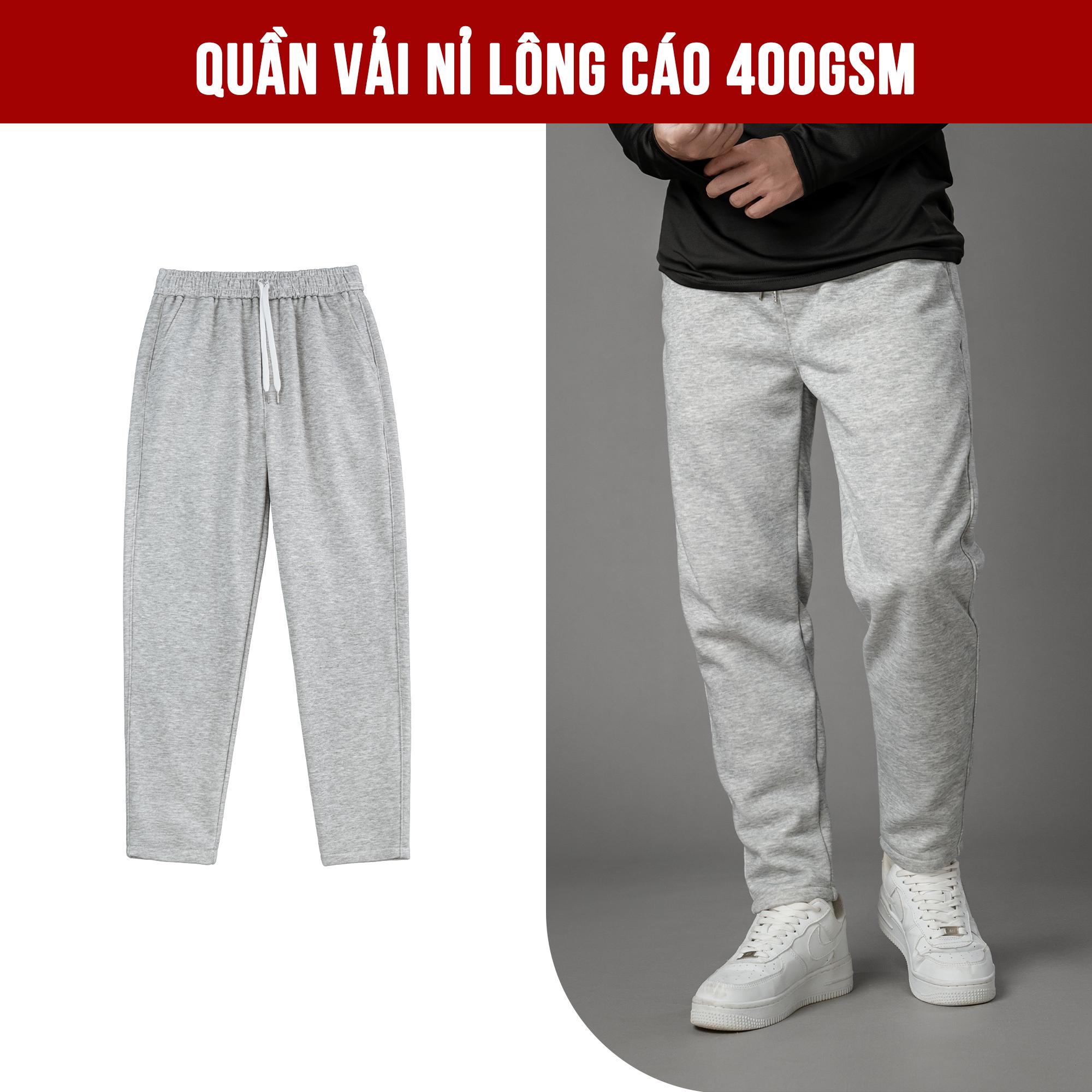 Quần Nỉ Nam Nỉ Lông Cáo 400GSM Không Nhăn Xù, Mềm Mượt Quần Joger Nỉ Ống Côn Phong Cách Thể Thao Q226