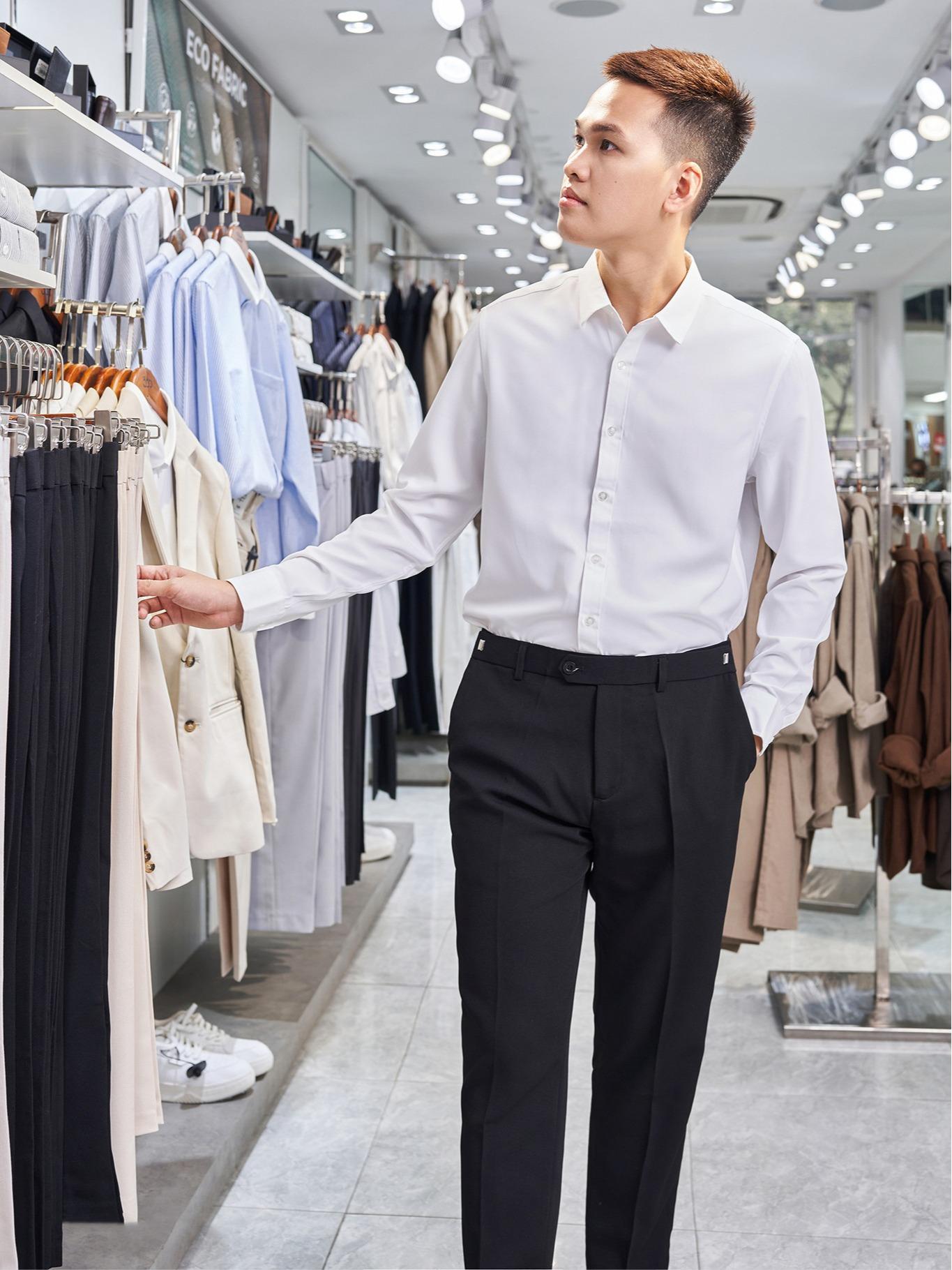 Quần Âu Cạp Điều Chỉnh Độ Rộng Vòng Eo Form Dáng Baggy, Quần Tây Nam Phong Cách Hàn Quốc Co Giãn Q141 Menswear Pants