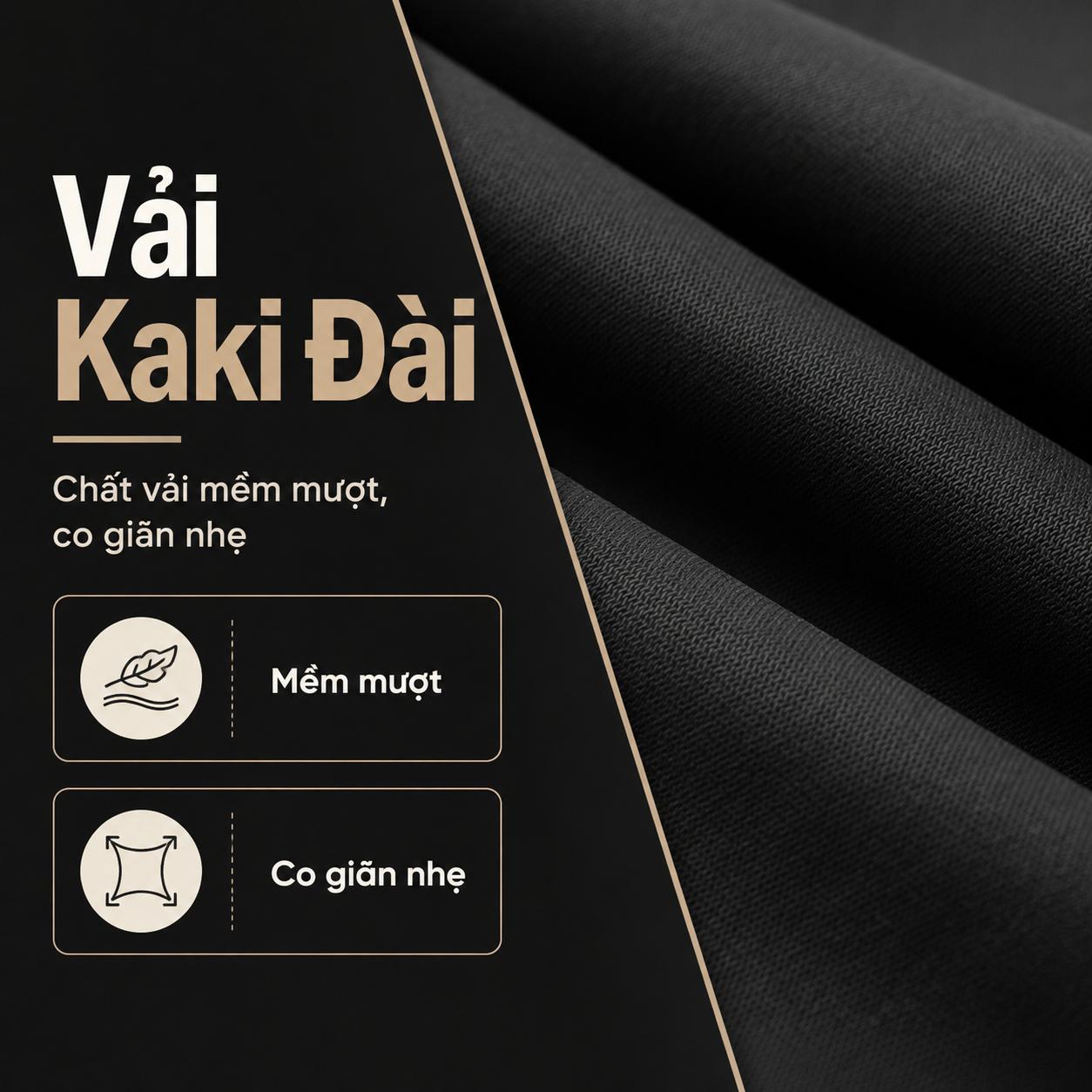 Quần Âu Nam Dáng Suông Cạp Chun Sau Vải Kaki Đài Mềm Mịn Co Giãn Nhẹ Ống Rộng Mặc Thoải Mái Q240