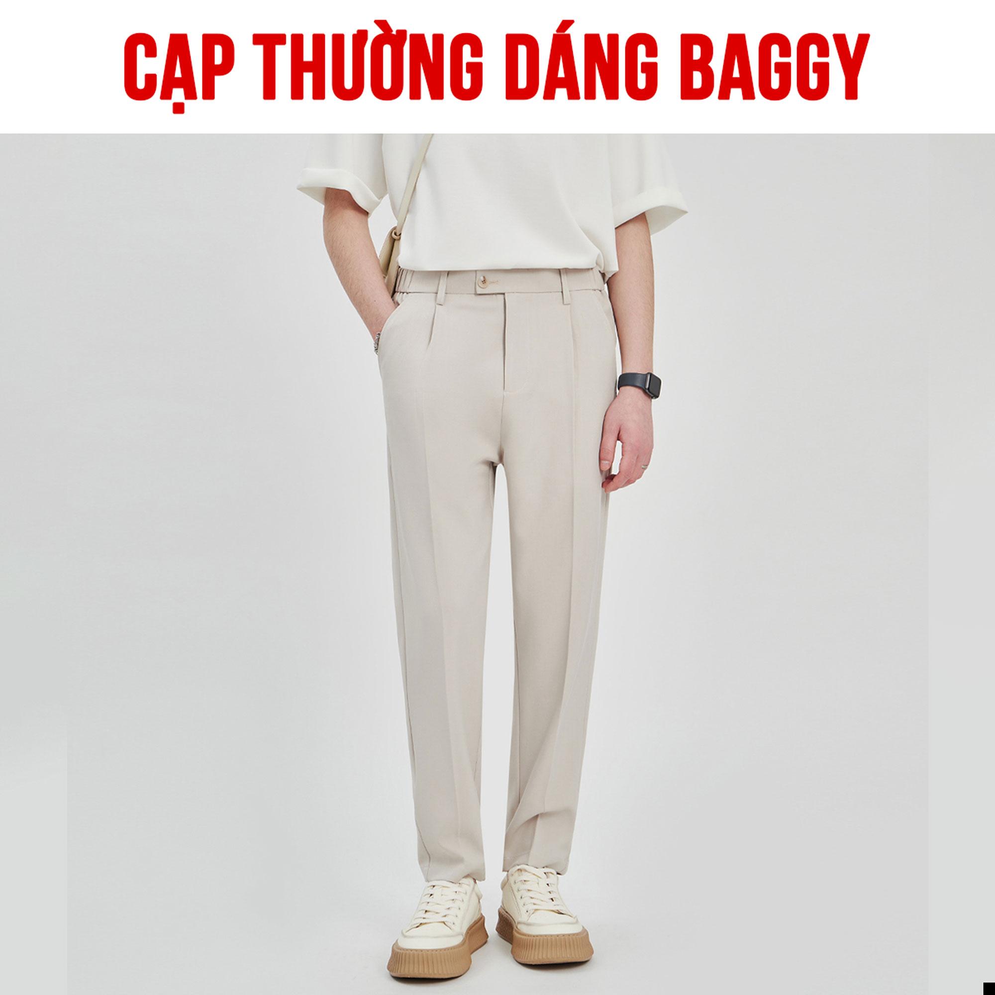 Quần Âu Cạp Điều Chỉnh Độ Rộng Vòng Eo Form Dáng Baggy, Quần Tây Nam Phong Cách Hàn Quốc Co Giãn Q141 Menswear Pants