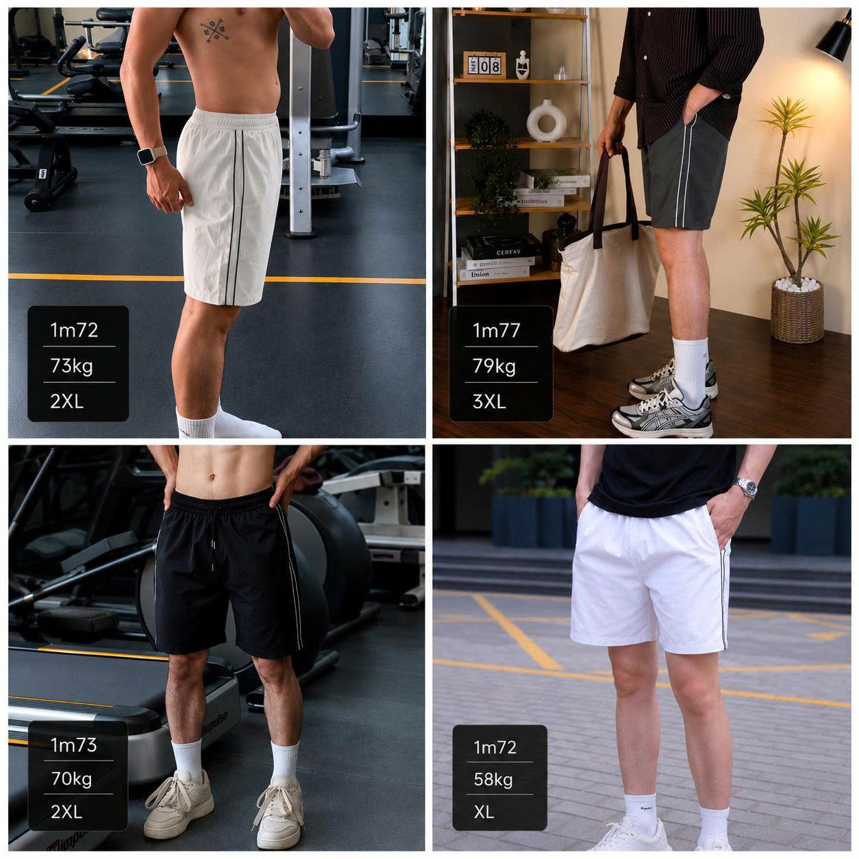 Quần Short Thể Thao Nam Nữ Unisex 150GSM Chất Gió, Co Giãn Nhẹ Mềm Mịn Form Regular Trên Gối Q216
