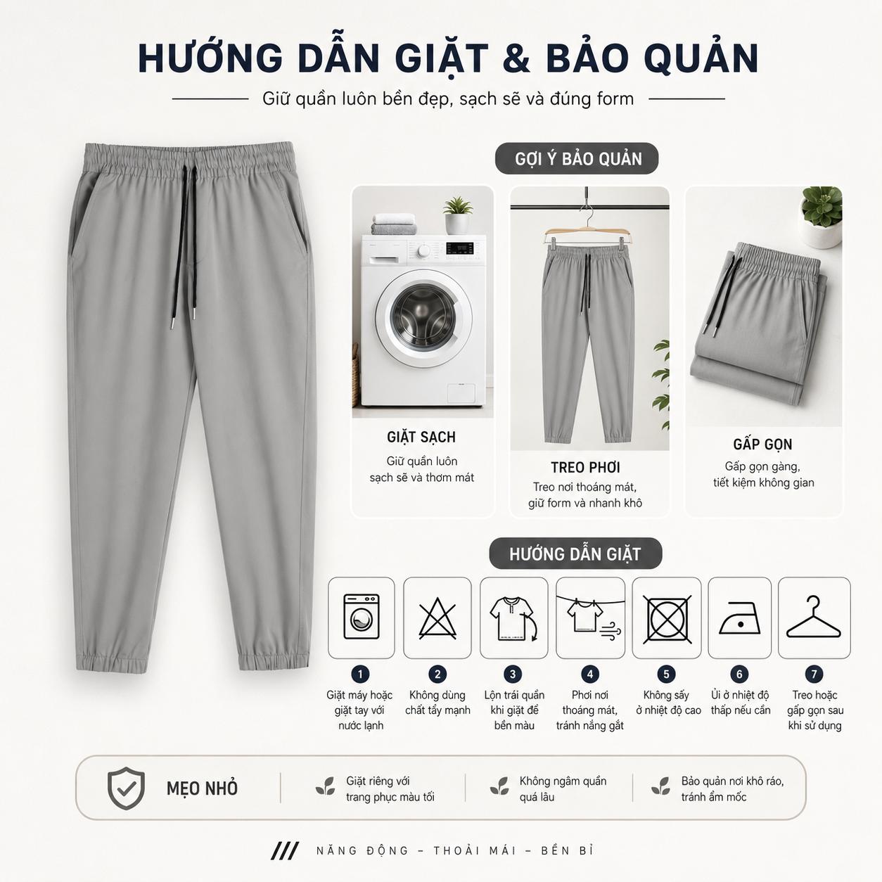 Quần Jogger Nam Vải Gió Thể Thao Mềm Mịn, Co Giãn Nhẹ  Ống Jogger Bo Gấu Phong Cách Thể Thao Thoải Mái, Năng Động Q241