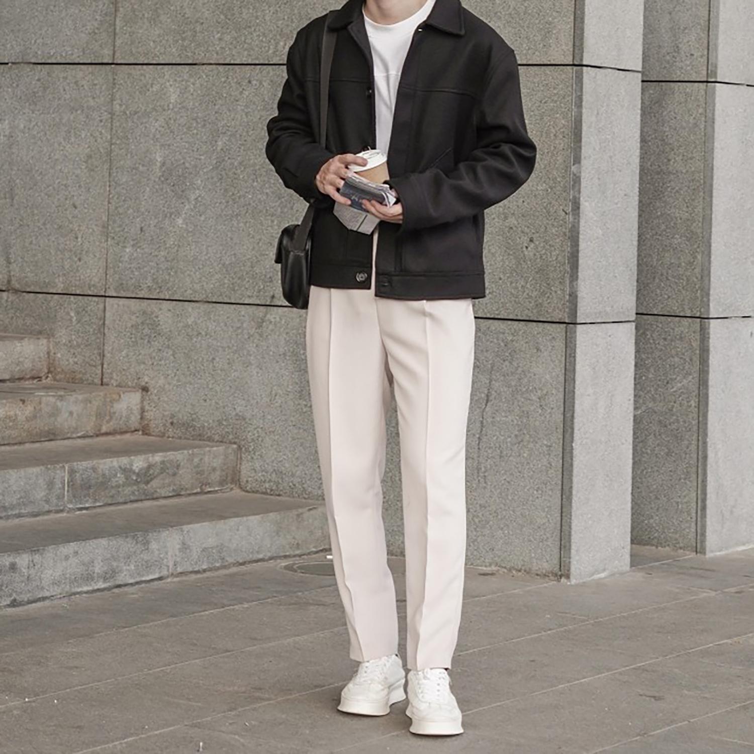 Quần âu nam cạp chun ẩn dáng baggy chất liệu cotton co giãn nhẹ, thoáng khí, mềm mịn, thanh lịch Q142 Menswear Pants quần  âu quana  unam Có Túi