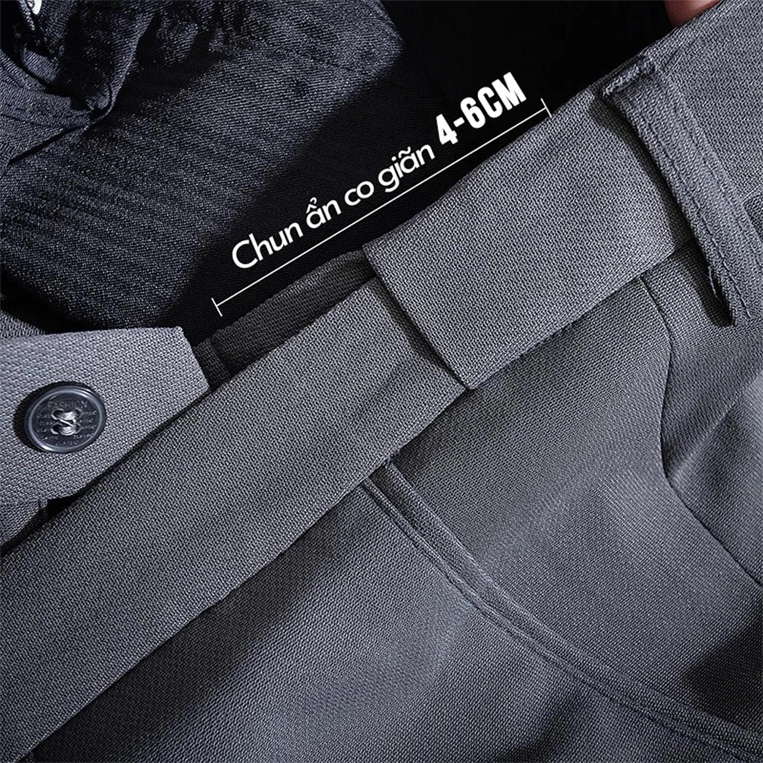 Quần âu nam cạp chun ẩn dáng baggy chất liệu cotton co giãn nhẹ, thoáng khí, mềm mịn, thanh lịch Q142 Menswear Pants quần  âu quana  unam Có Túi