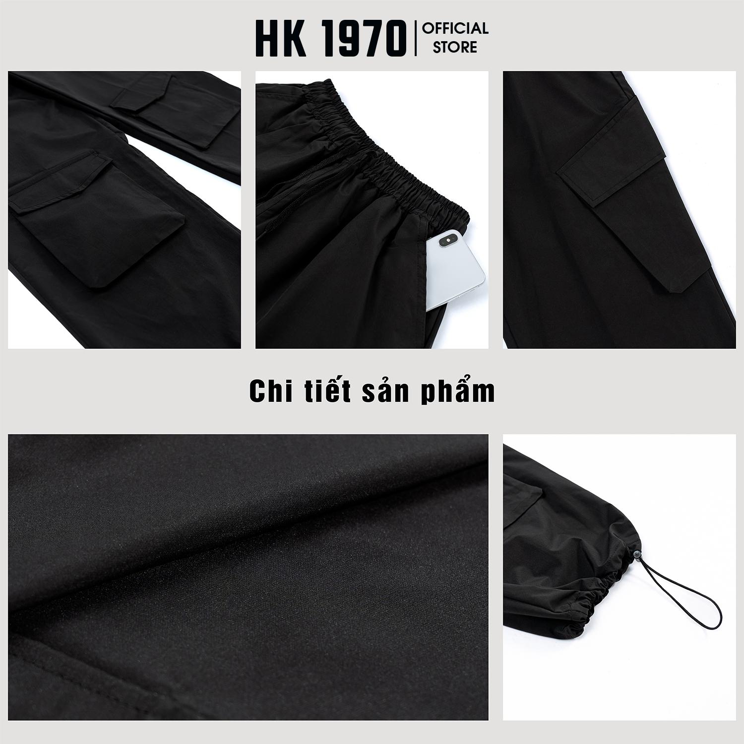 Quần Ống Rộng Túi Hộp 4 Túi Nam Nữ Có Dây Rút Unisex, Quần Túi Hộp Vải Gió Phong Cách Hiphop Đường Phố Q332 Menswear Pants Đen