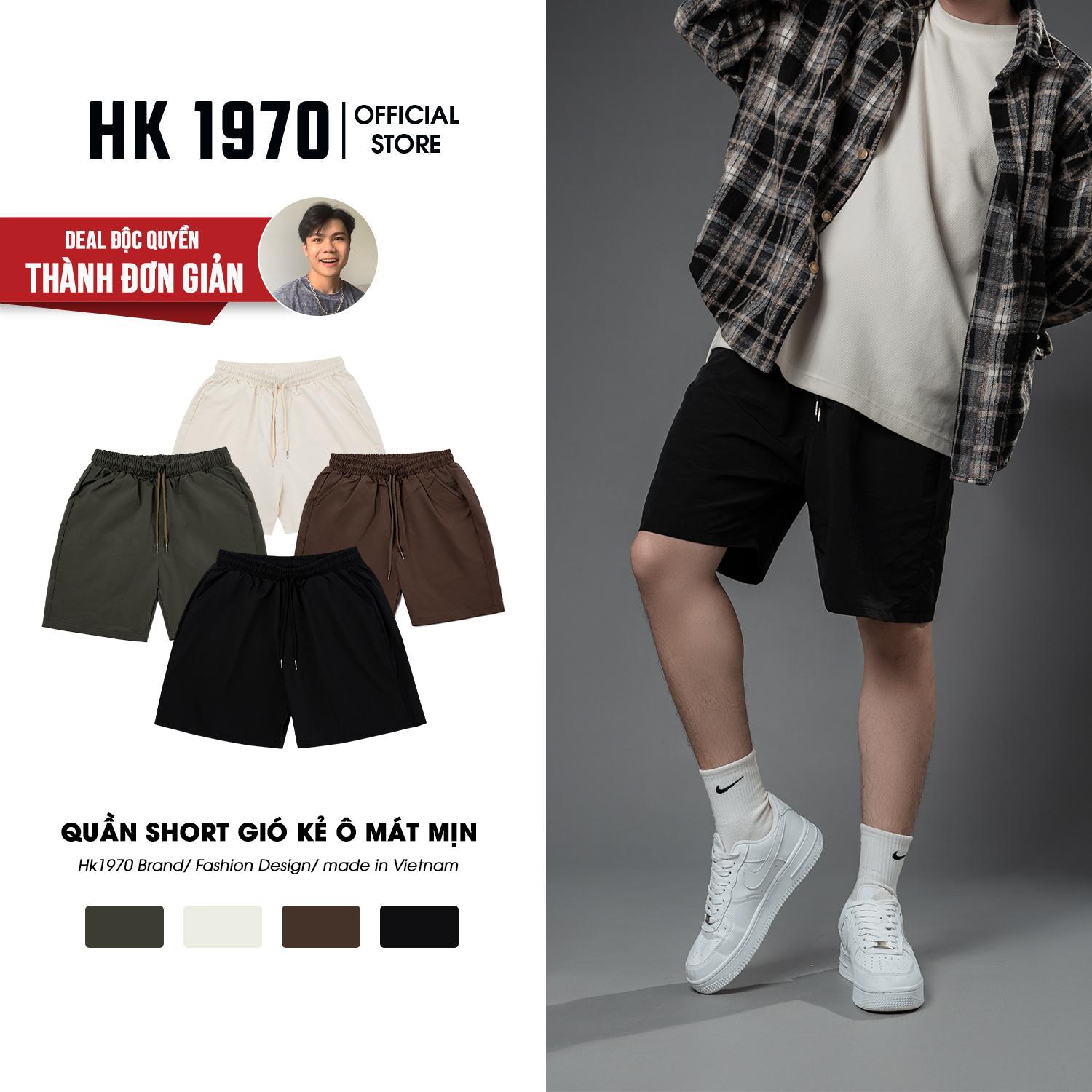 [HK1970 x THÀNH ĐƠN GIẢN] Quần Short Gió Basic Nam Nữ Unisex Chất Vải Gió Cao Cấp Mềm Mịn Form Ống Ngang Gối Q211