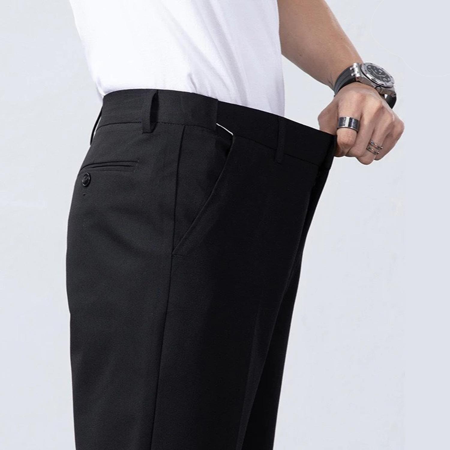 Quần âu nam cạp chun ẩn dáng baggy chất liệu cotton co giãn nhẹ, thoáng khí, mềm mịn, thanh lịch Q142 Menswear Pants quần  âu quana  unam Có Túi