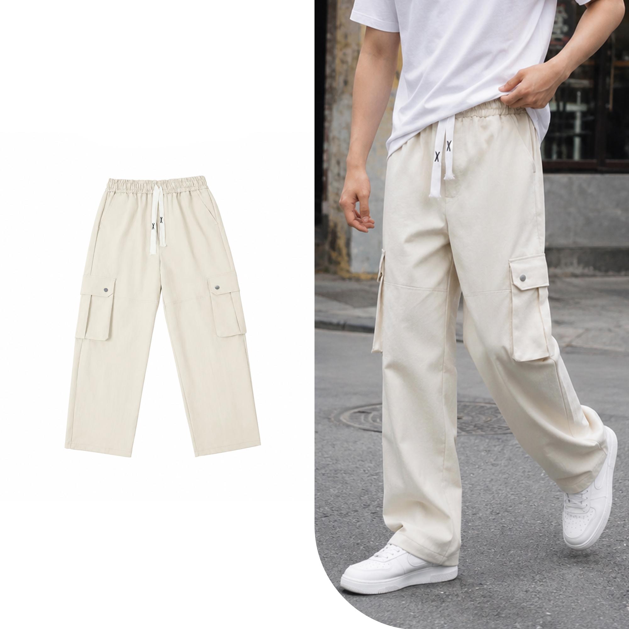 Quần Túi Hộp Dáng Suông, Quần Túi Hộp Vải KaKi Nam Nữ Phong Cách Đường Phố Đơn Giản Basic Q219 Menswear Pants Kaki