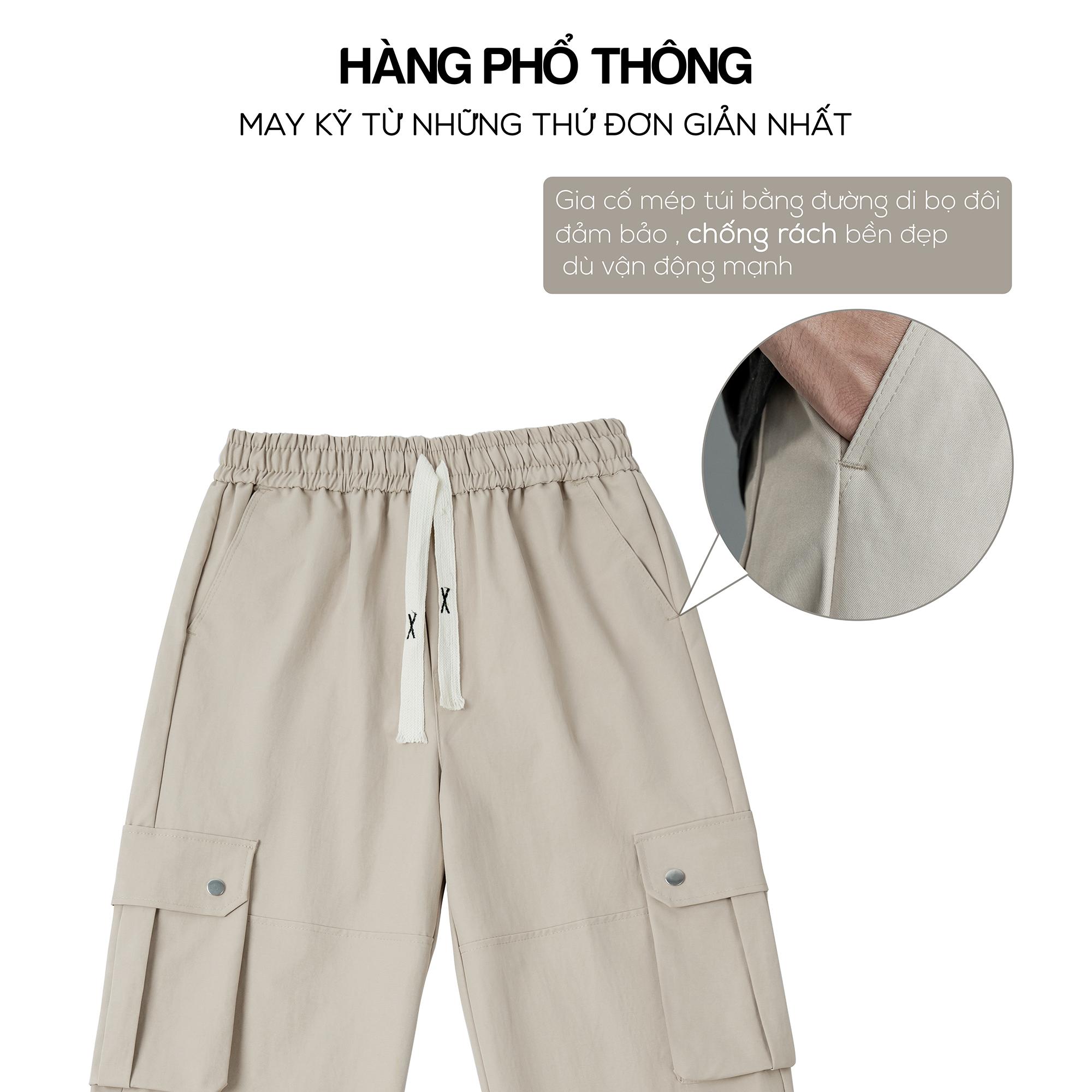 Quần Túi Hộp Dáng Suông, Quần Túi Hộp Vải KaKi Nam Nữ Phong Cách Đường Phố Đơn Giản Basic Q219 Menswear Pants Kaki