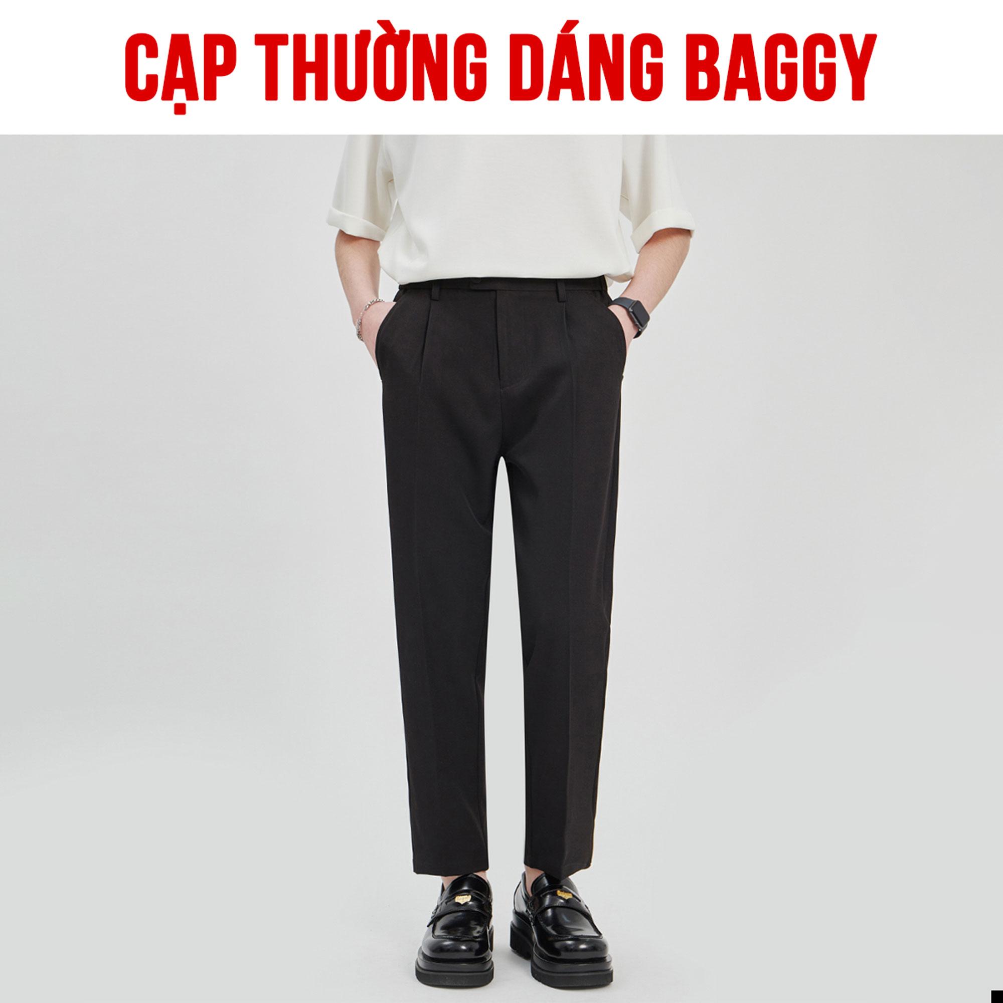 Quần Âu Cạp Điều Chỉnh Độ Rộng Vòng Eo Form Dáng Baggy, Quần Tây Nam Phong Cách Hàn Quốc Co Giãn Q141 Menswear Pants