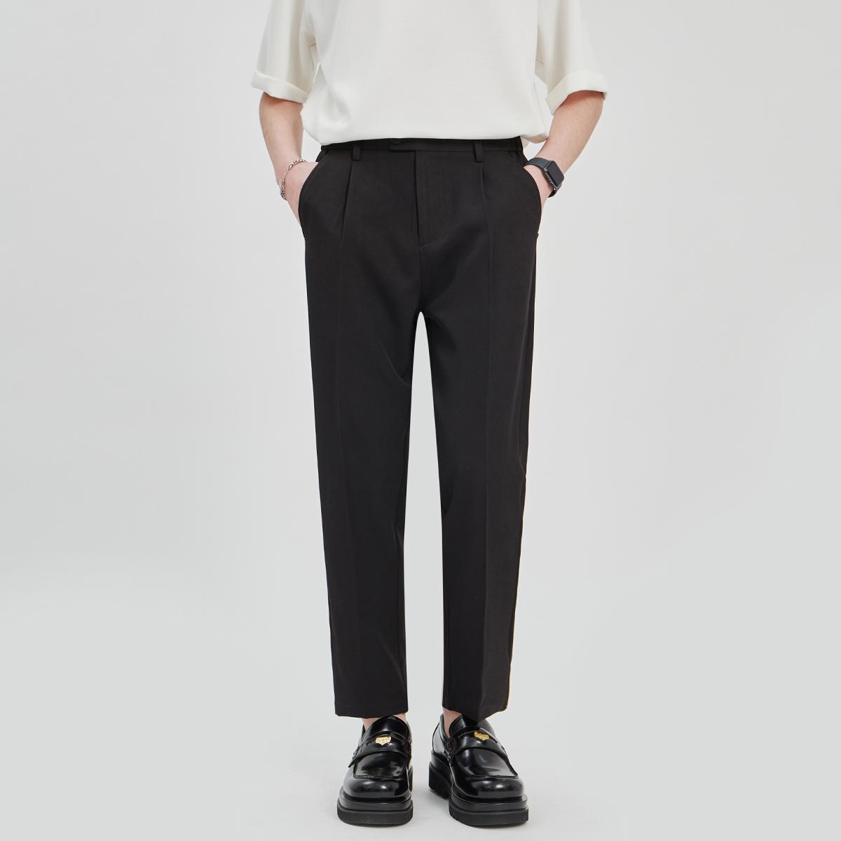 Quần âu nam, Quần tây nam HK1970 dáng baggy ống côn vải cotton co dãn nhẹ màu đen, kaki Q191 Menswear Pants Ong Có Túi quana  unam