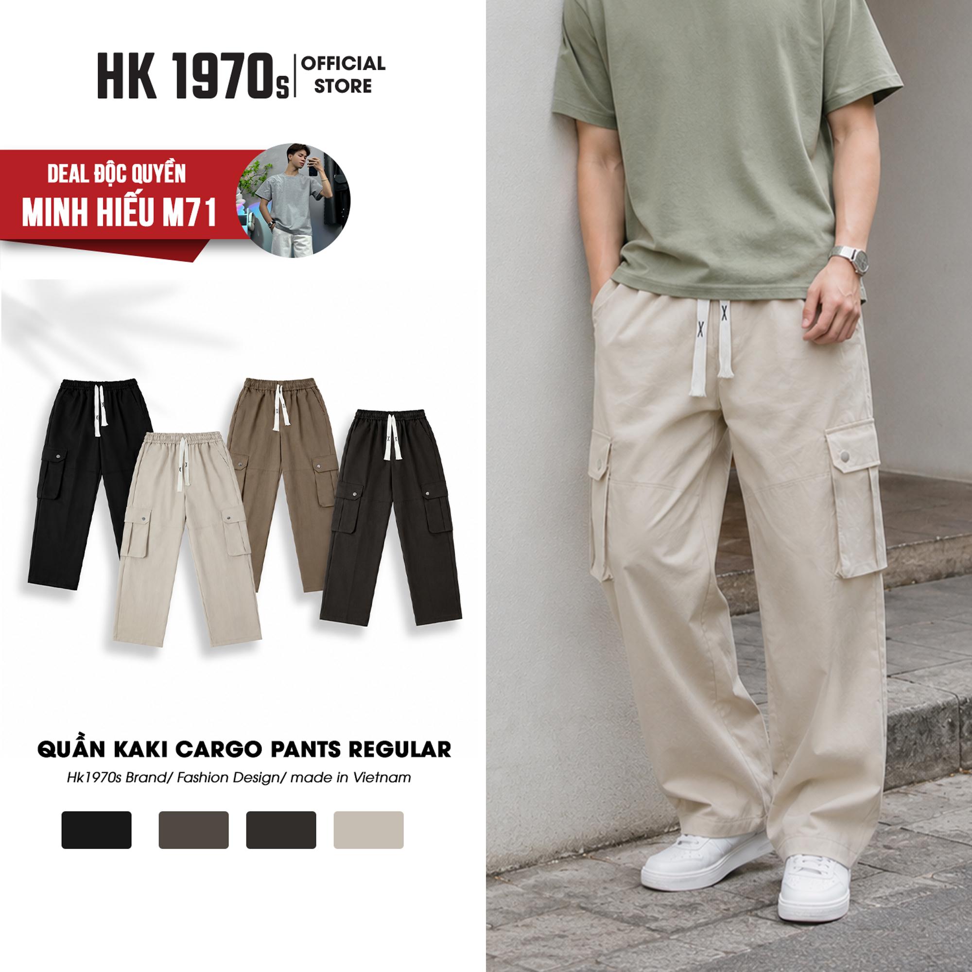 Quần Túi Hộp Dáng Suông, Quần Túi Hộp Vải KaKi Nam Nữ Phong Cách Đường Phố Đơn Giản Basic Q219 Menswear Pants Kaki