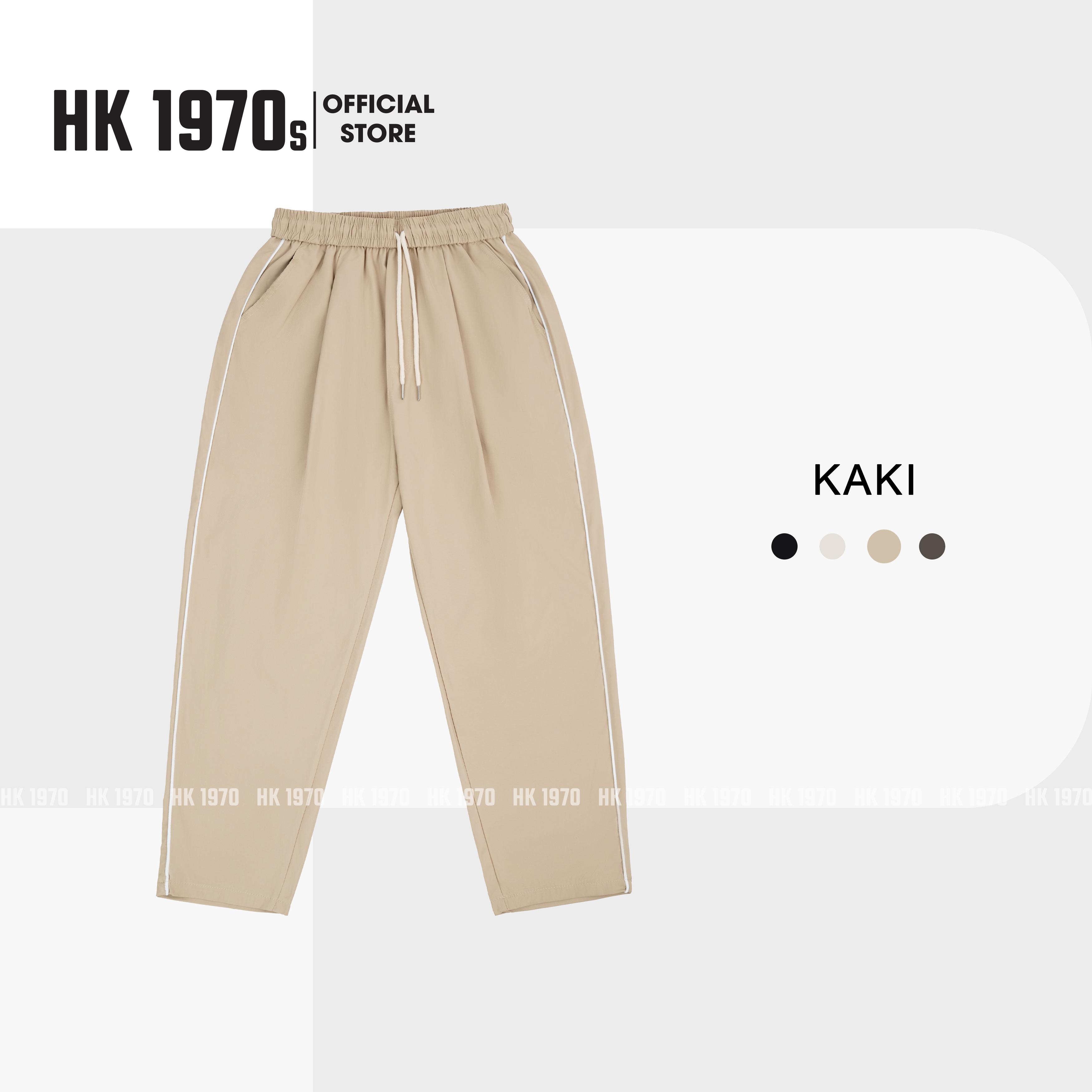 Quần Gió Thể Thao Mềm Mịn Co Giãn Nhẹ Dáng Baggy Quần Ống Suông Nam Nữ Unisex Cho Mùa Hè Q222 Màu Đen Kaki Nâu Be