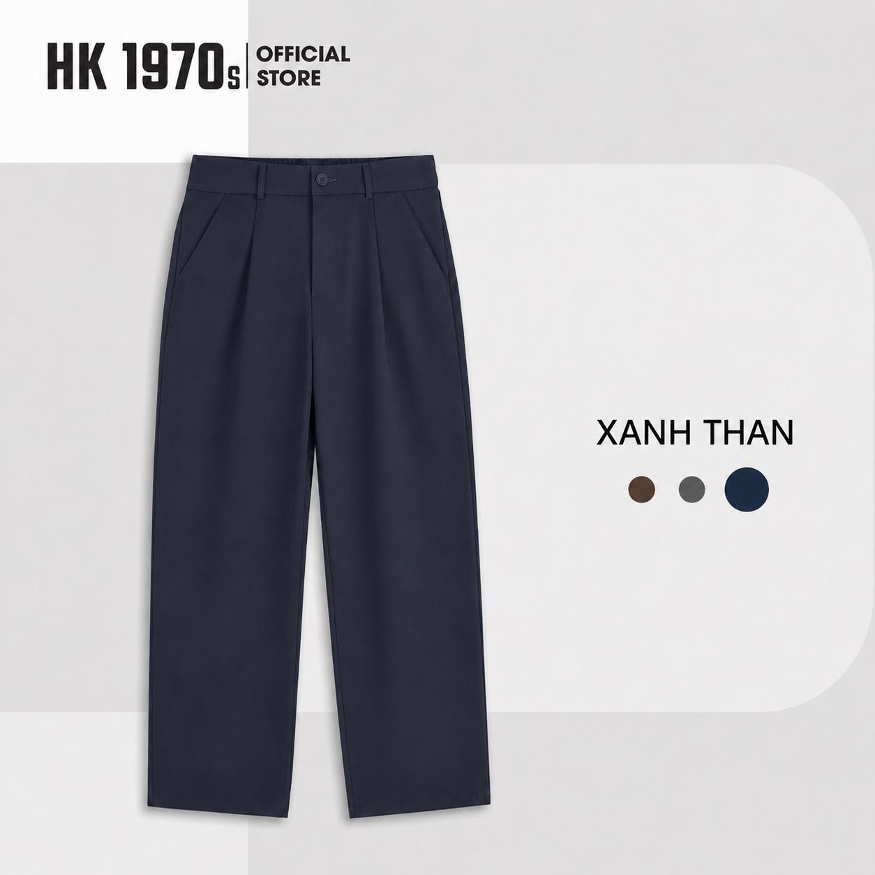 Quần Âu Nam Dáng Suông Cạp Chun Sau Vải Kaki Đài Mềm Mịn Co Giãn Nhẹ Ống Rộng Mặc Thoải Mái Q240