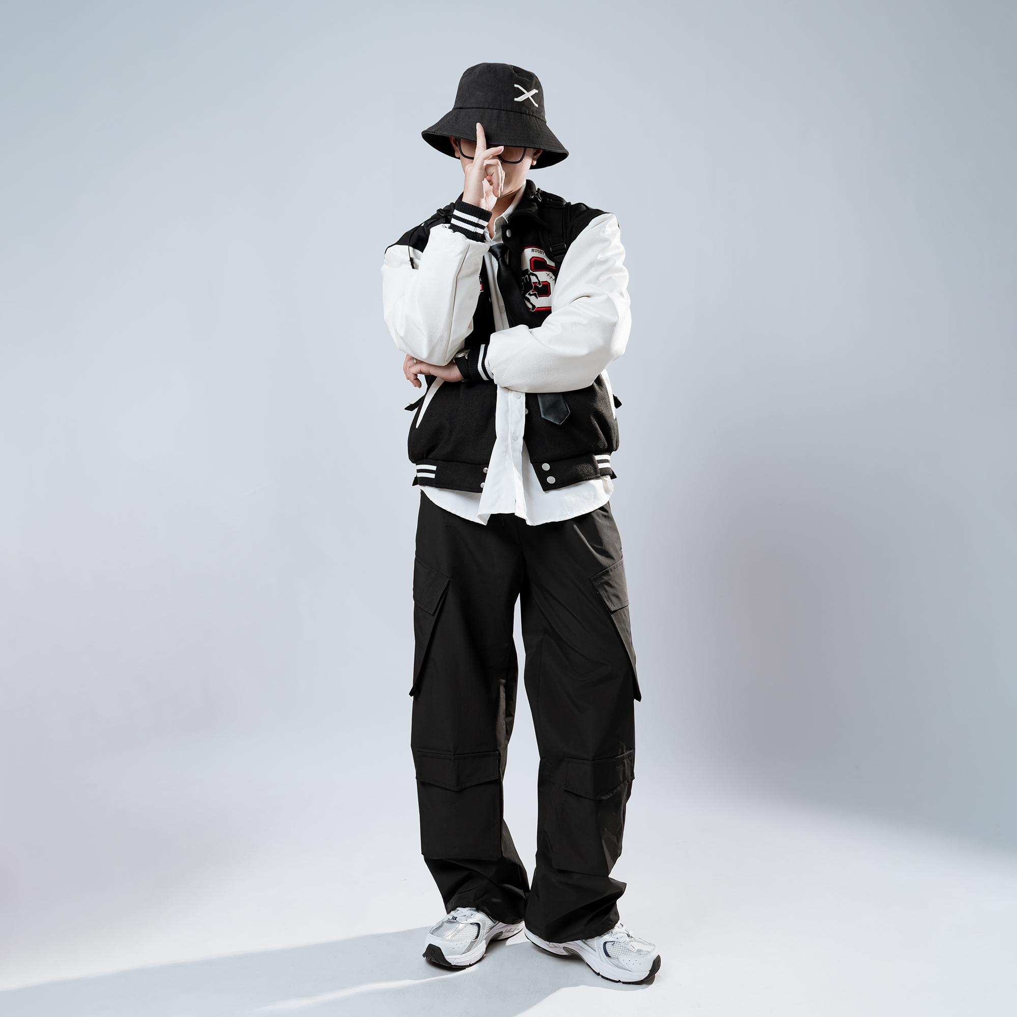 Quần Ống Rộng Túi Hộp 4 Túi Nam Nữ Có Dây Rút Unisex, Quần Túi Hộp Vải Gió Phong Cách Hiphop Đường Phố Q332 Menswear Pants Đen