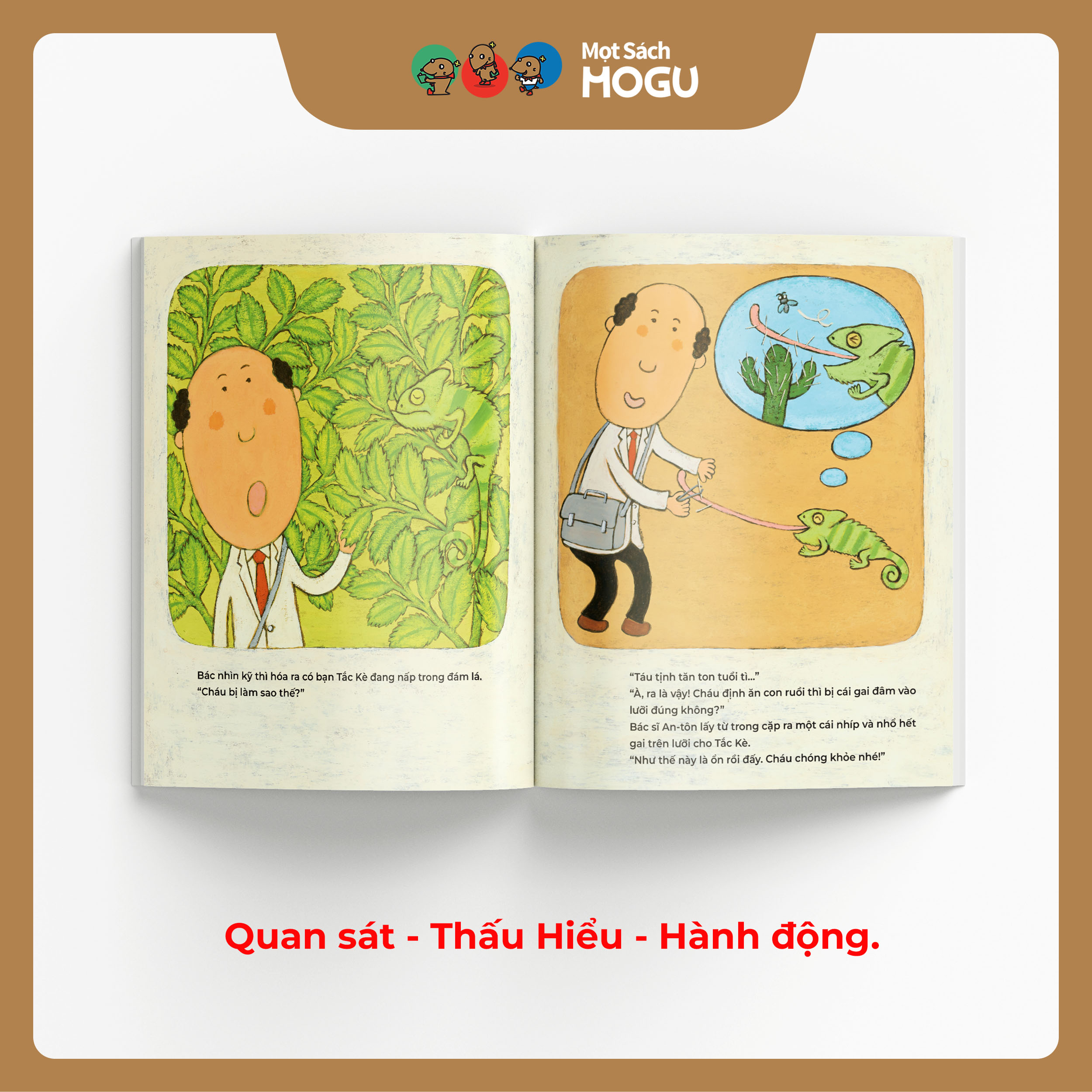 Tranh minh họa Ehon Bác sĩ An-tôn giúp bé 3 tuổi học quan sát tình huống